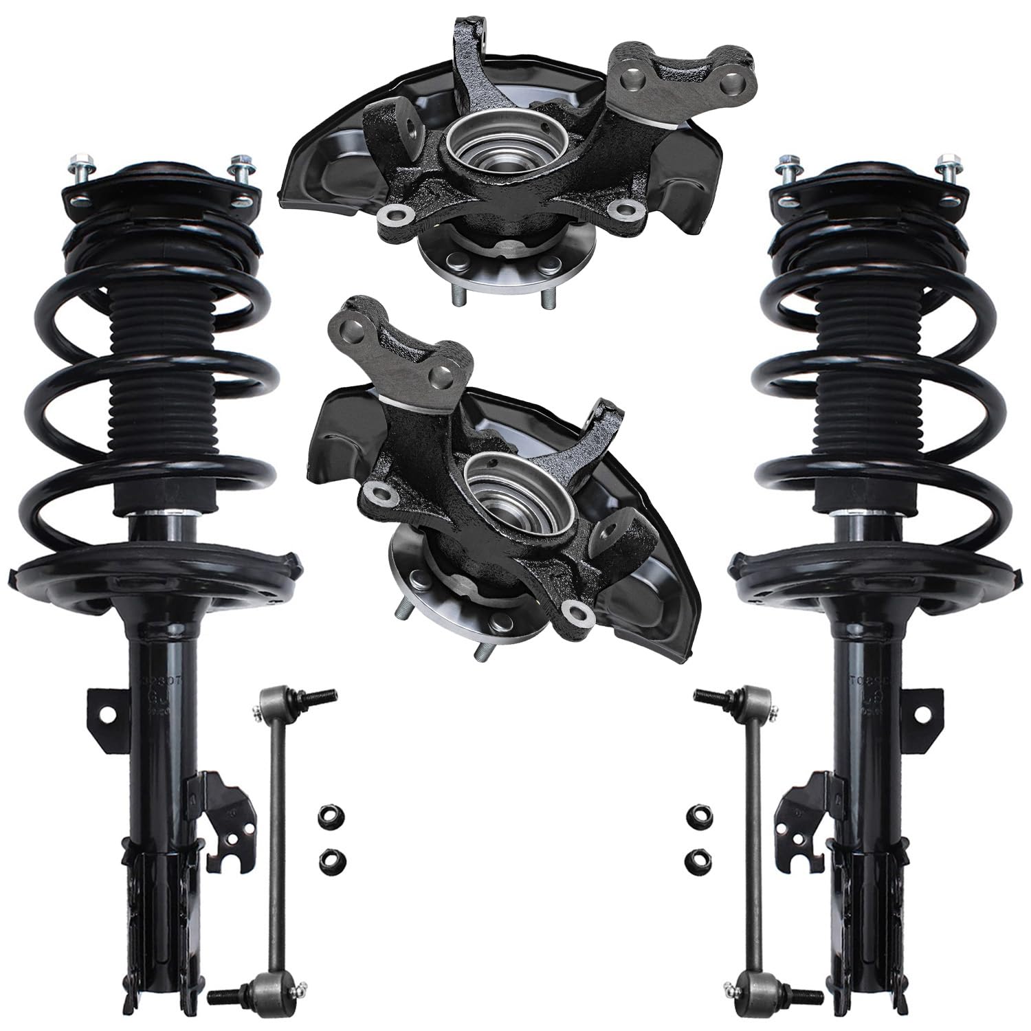Detroit Axle - Front Steering Knuckles Wheel Hub Bearings For Toyota Avalon