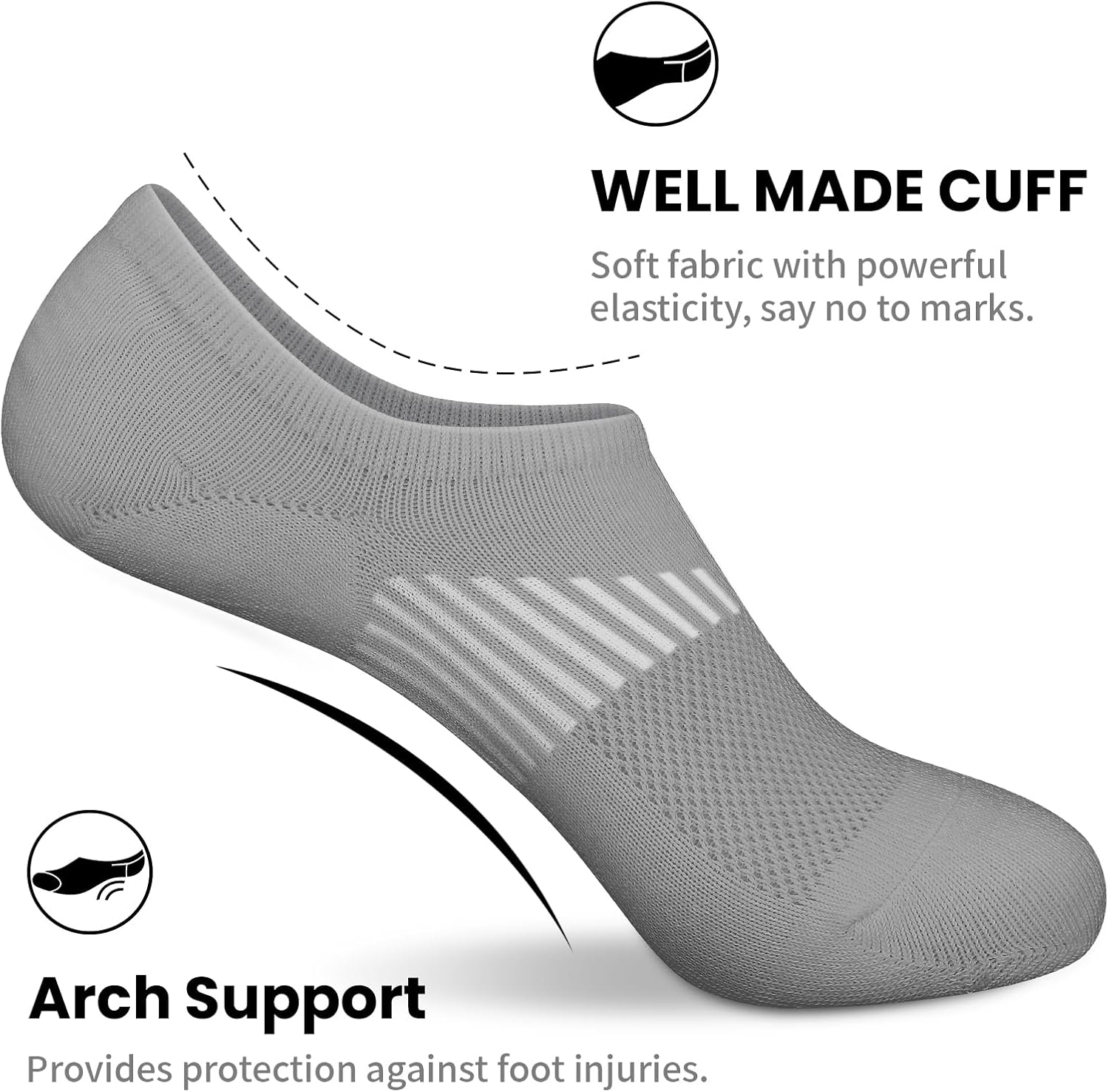 wernies No Show Socks Womens 8 Pairs, Ankle Non Slip Low Short Invisible Thin Liner Socks - Image 4