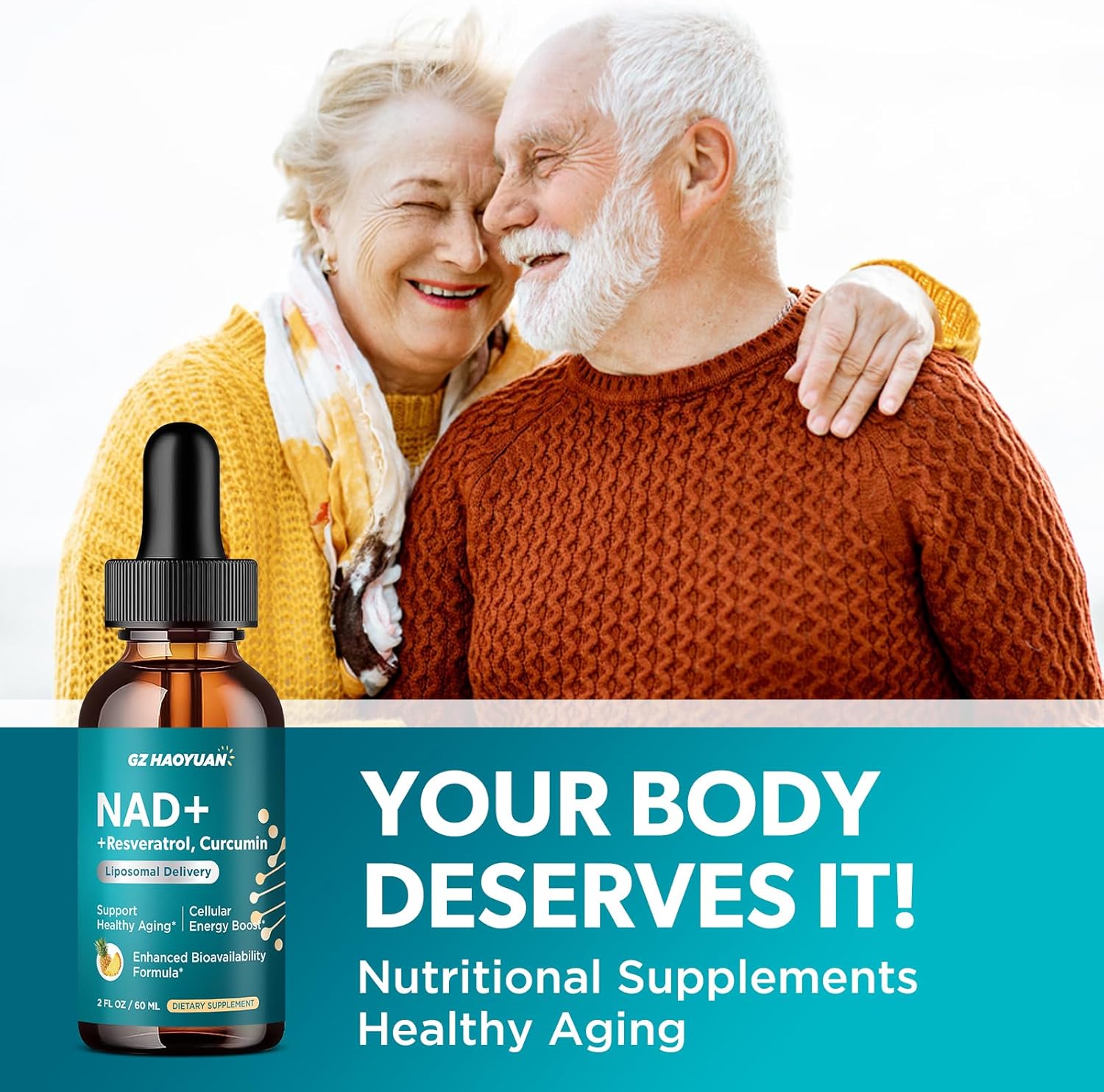 NAD Liquid Supplement for Women, Liposomal NAD+ Drops 1200MG with NAD Plus Resveratrol, Tmg, Quercetin, Anti-Aging, Cell Regeneration, Energy & Metabolism Support, Pineapple Flavor - Image 9