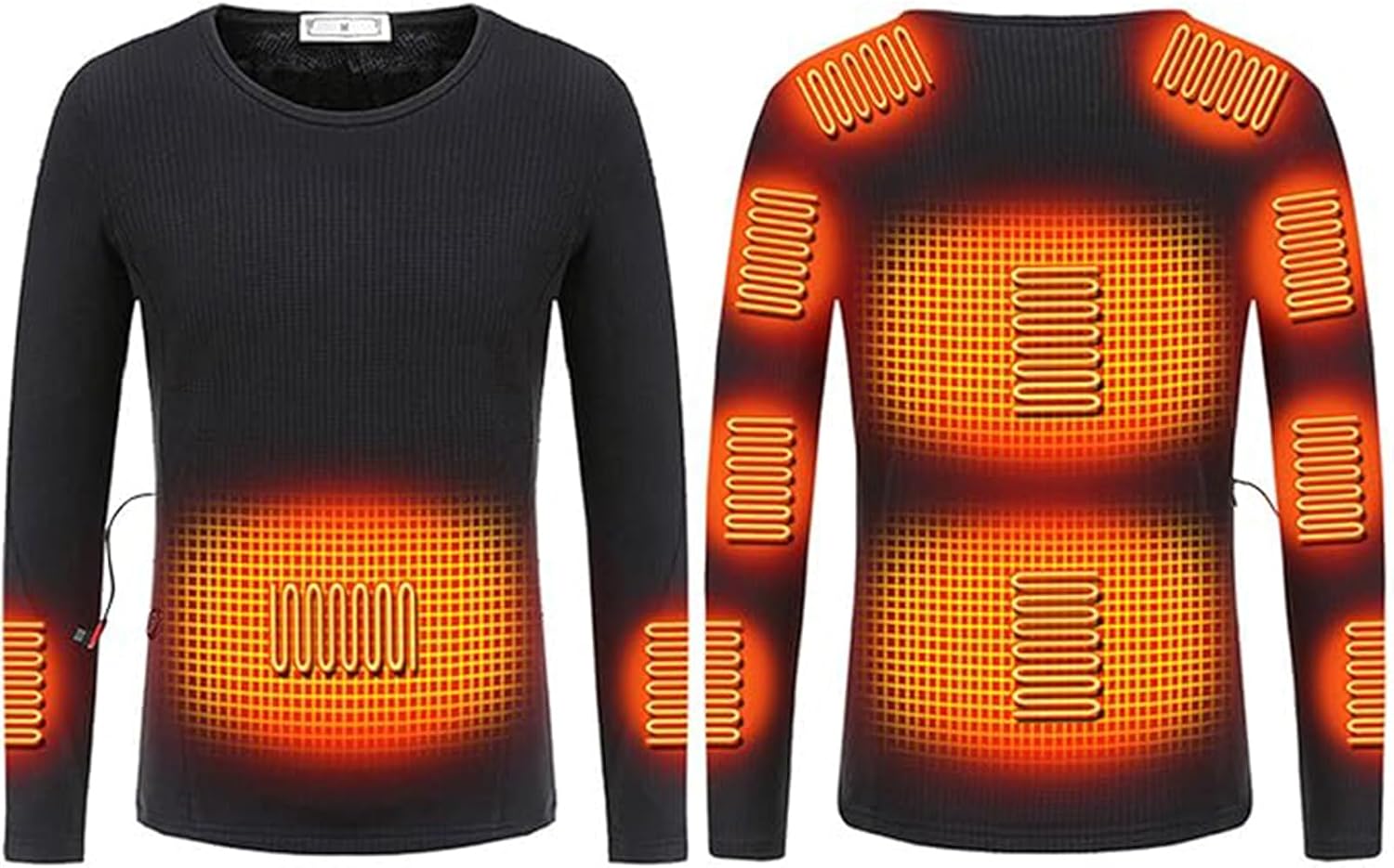 Electric Thermal Underwear Top Long Johns Base Layer with Adjustable Temperature,Ski Undergarments for Cold Weather
