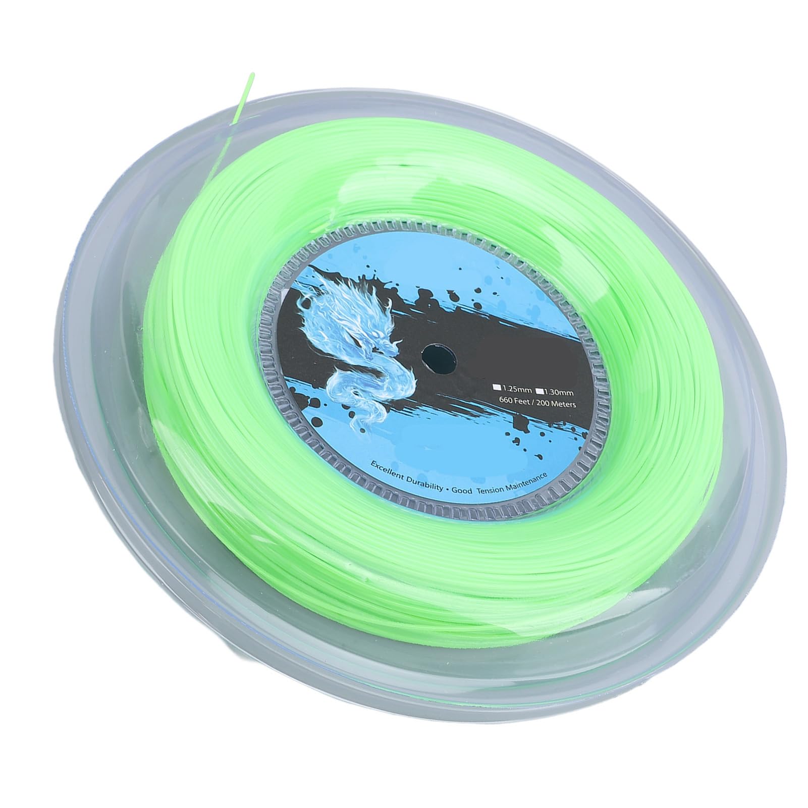 Asixxsix Corda da Tennis, Corda da Tennis in Poliestere Soft Power Control Resistente all'abrasione, da Multifilamento con Bobina Verde Fluorescente da 200 M per Giocatori Offensivi