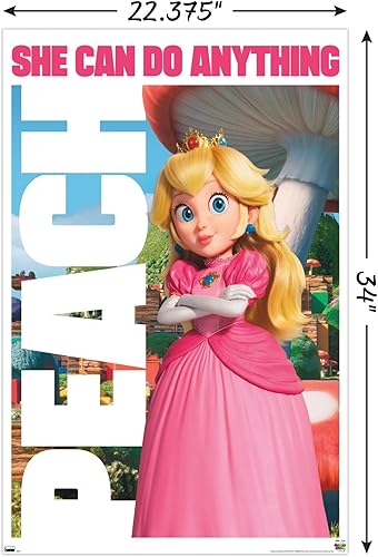 Miniatura 3 de Trends International The Super Mario Bros. Movie - Póster de pared de durazno, 22.37 x 34.00 pulgadas, versión sin marco