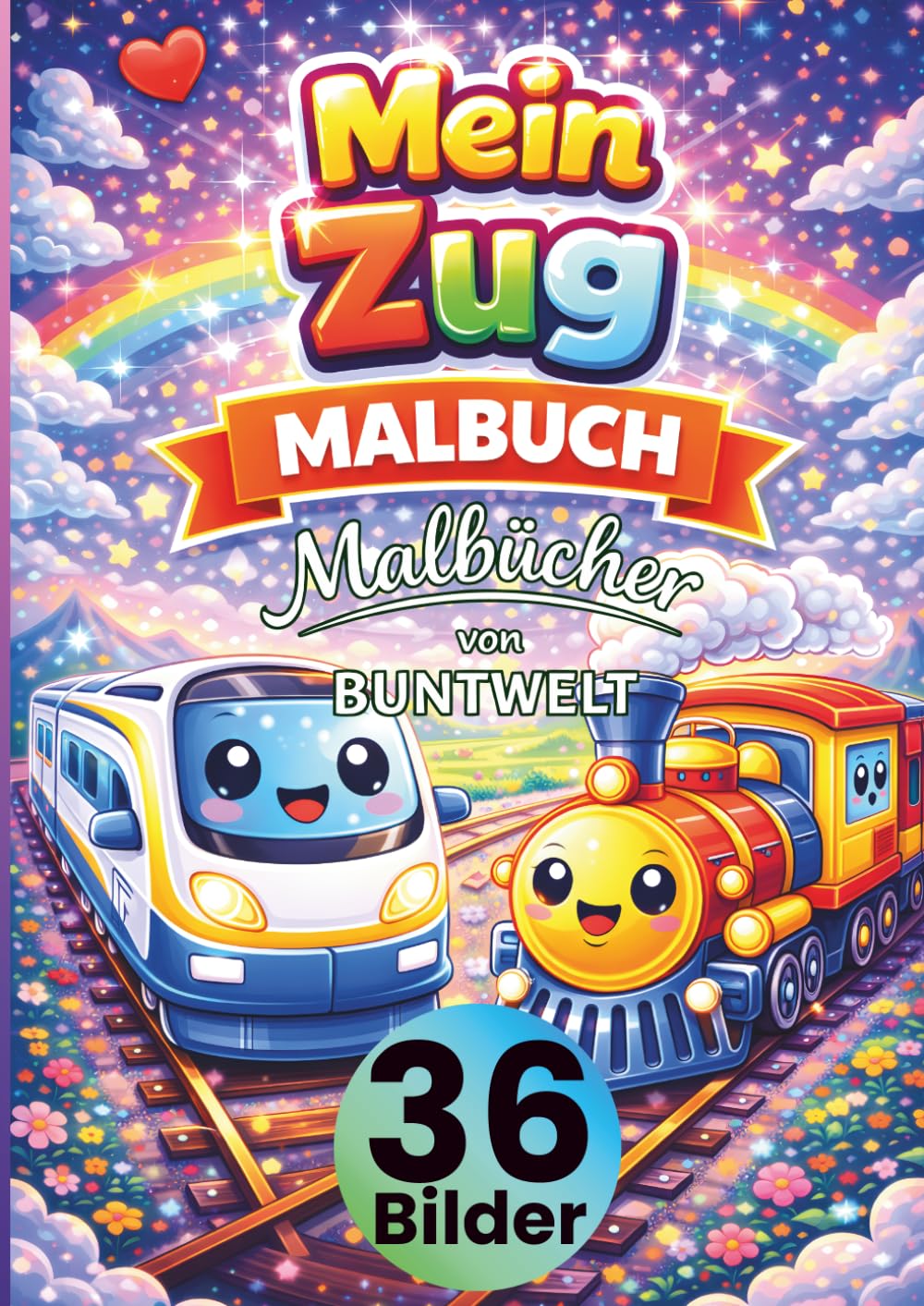 Mein Zug Malbuch für Kinder ab 3 Jahren: 36 süße Zug Motive zum Ausmalen | schnelle Züge, alte & neue Eisenbahnen • große, klare Linien • jede Seite ... Kreativität, Feinmotorik & Konzentration
