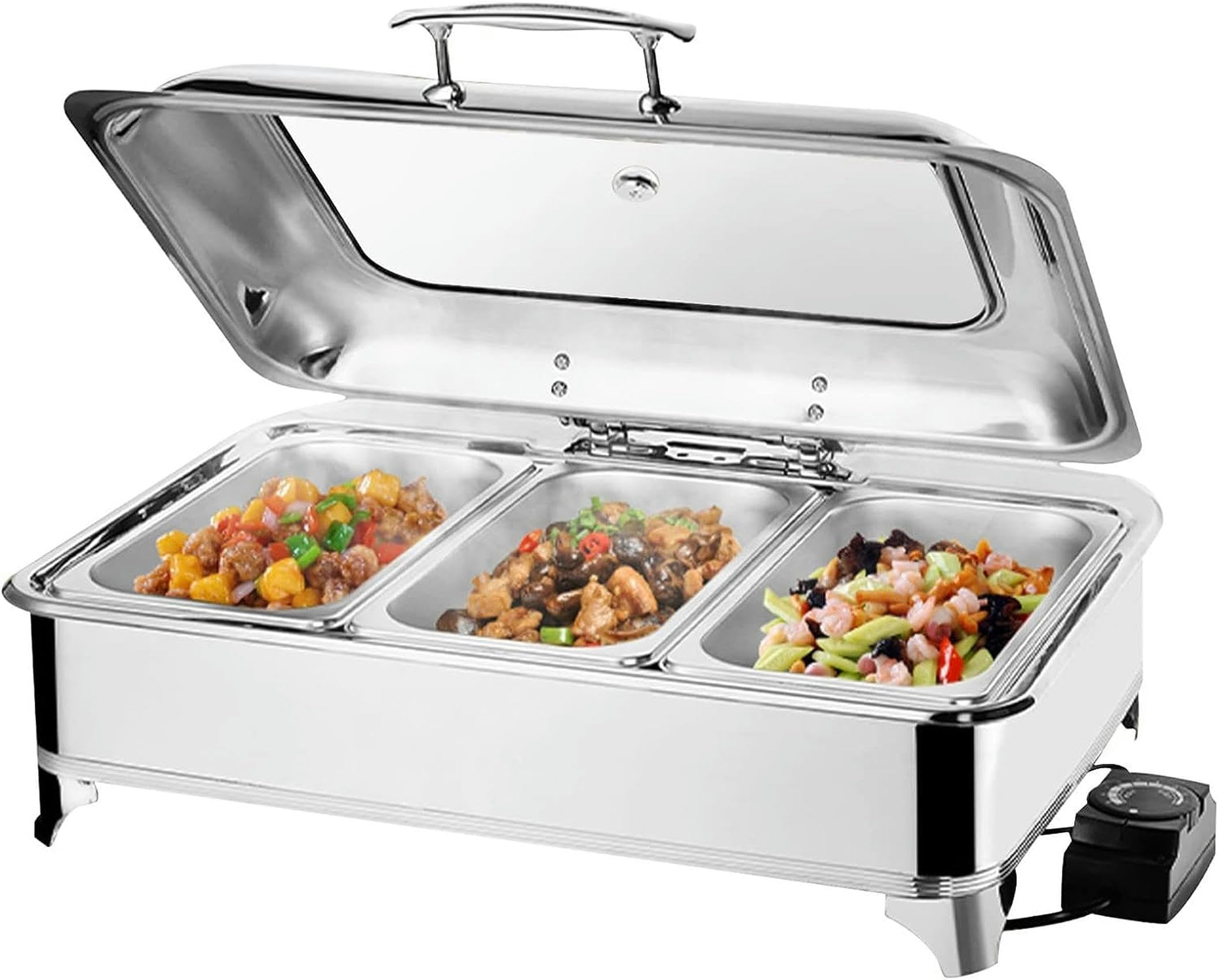 Calentador De Alimentos De 9 litros para Buffet De Fiestas, Calentador Eléctrico con Control De Temperatura, Plato De Acero Inoxidable para Fiestas, Equipo De Buffet para,