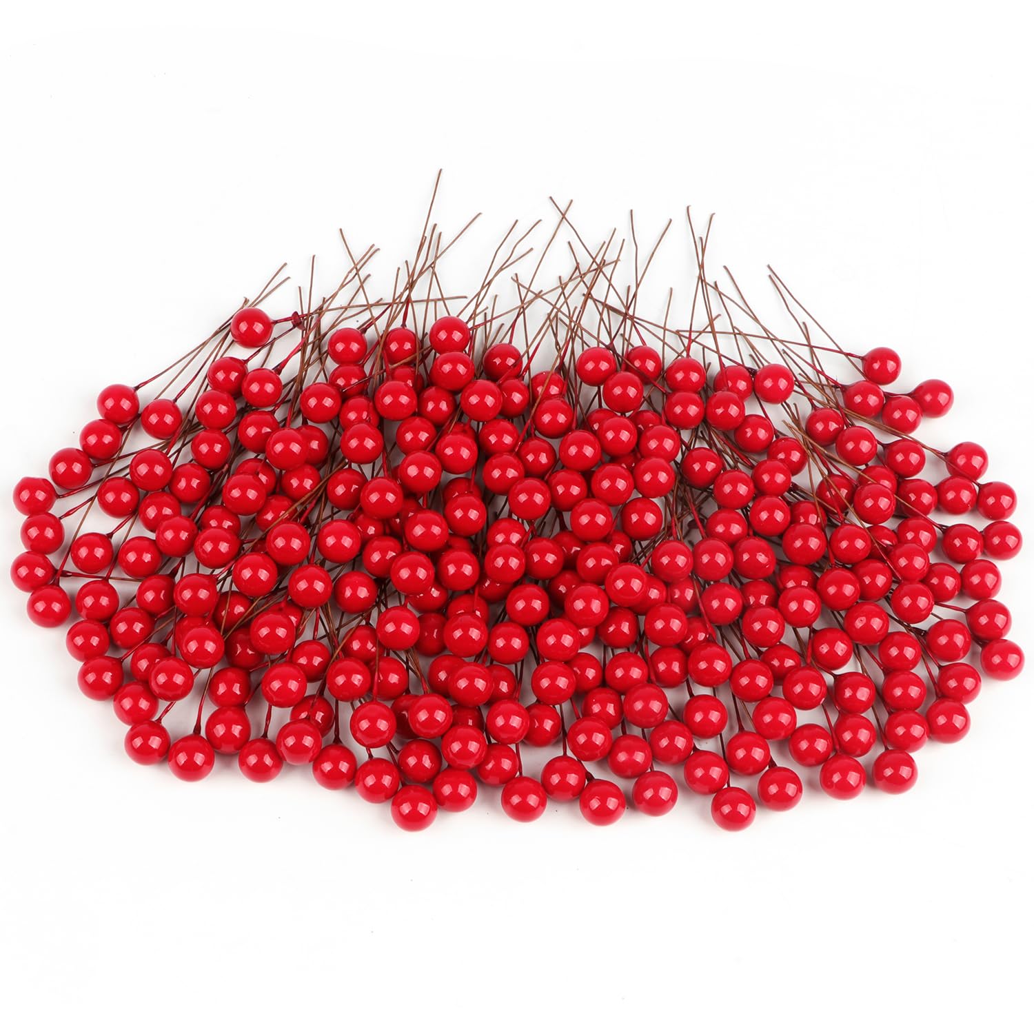 240 PCS Christmas Red Fruit Artificial Christmas Red Berry Artificial Holly Berry for Christmas Tree Christmas Garland Wedding Party Home Decor