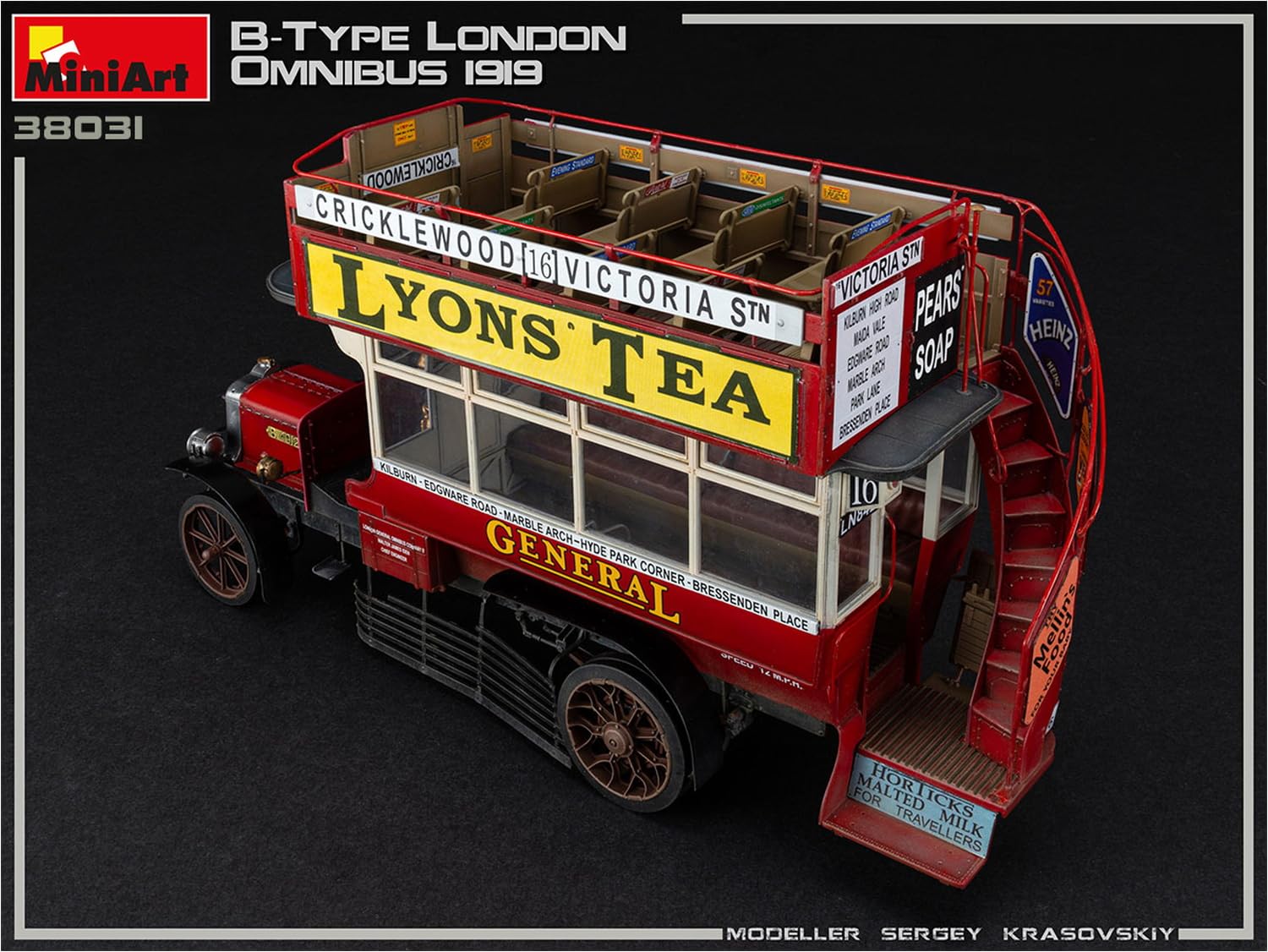 Mini Art 38031 1:35 Omnibus di Londra tipo B 1919 - replica originale, modellismo, plastica, camion, auto, kit per adulti