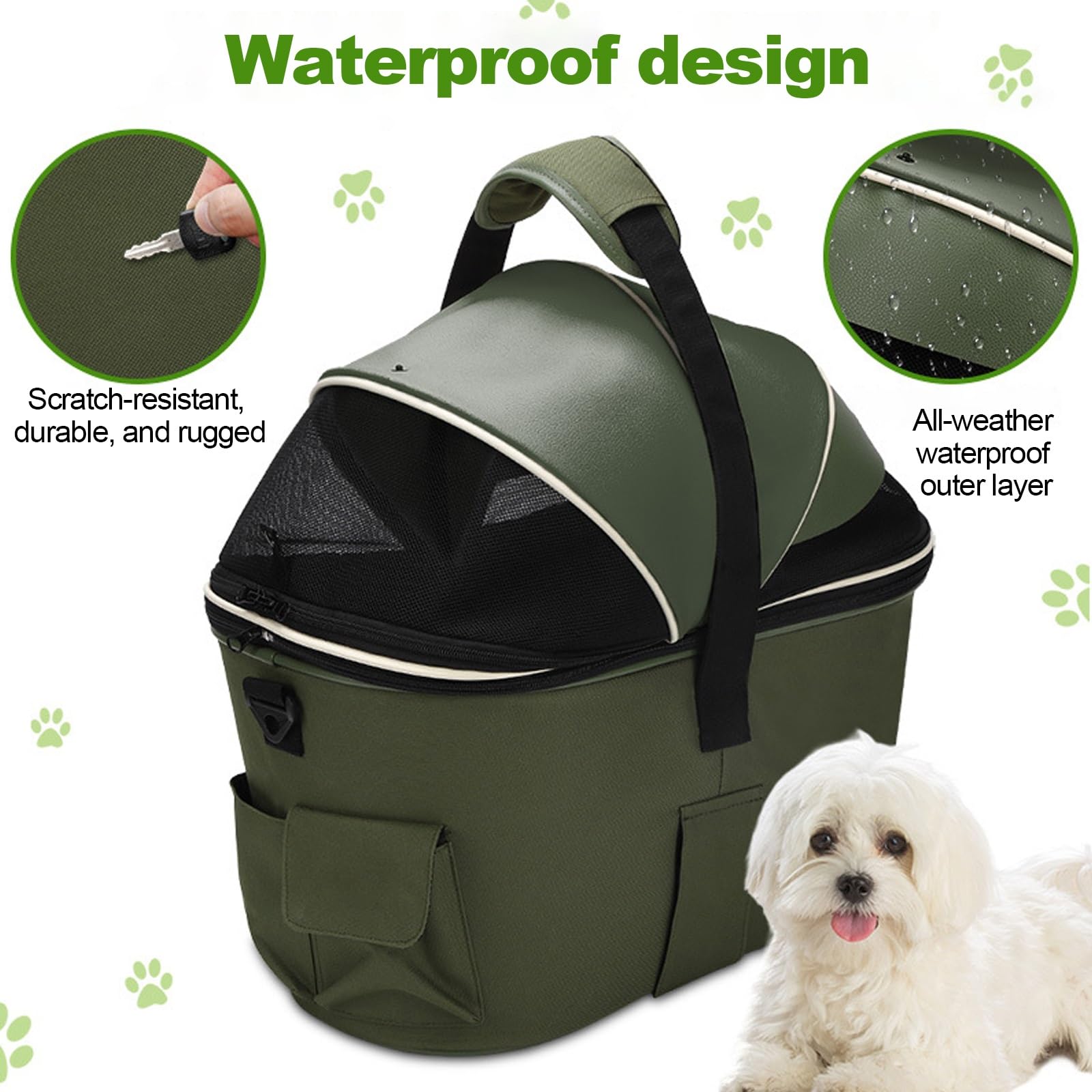 Cesta For Bicicleta For Perros,Transportador For Perros En Bicicleta Eléctrica,Cesta For Bicicletas For Adultos, Impermeable Y Ventilada,Adecuada For Mascotas Que Pesen Hasta 5 Kg (11 Lbs)