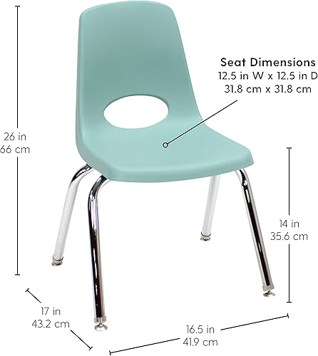 Miniatura 2 de Factory Direct Partners 10364-SF - Silla escolar apilable de 14 pulgadas, asiento apilable para estudiantes con patas de acero cromado y