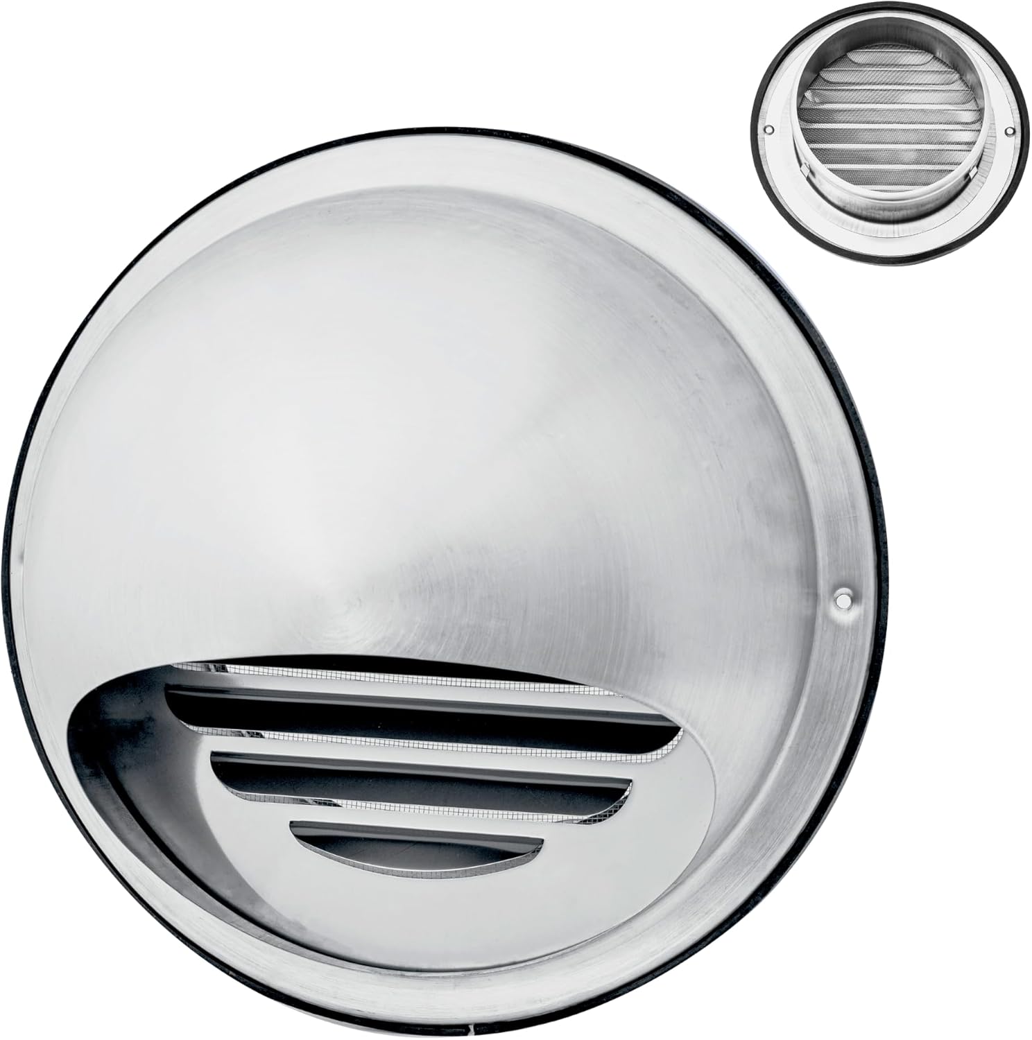 Fits 6" Neck Dryer Duct | Stainless Steel Round Exhaust Air Dryer Vent Cover Hood with Rubber Seal - Rust-Resistant, Weatherproof and Efficient Airflow Exterior Wall Outlet Duct Ventilation Grille