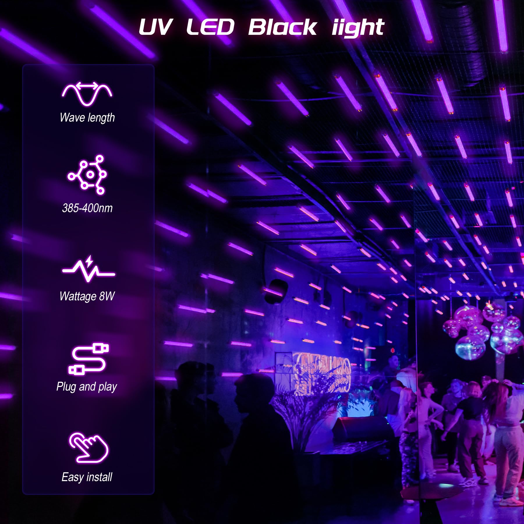 Eleganted Luce UV LED 36W - Barra Luce Nera 395-400nm Per Feste, Halloween, Discoteca - Foto 11