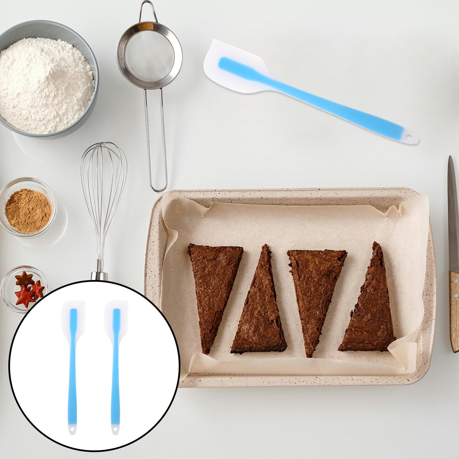 Ciieeo Juego de Espátulas para Crema de Pastel, Espátula de Silicona, 20 Piezas, Silicona, Resistente al Calor, Flexible, para Mezclar Salsas, Cocineros Caseros y Pasteleros