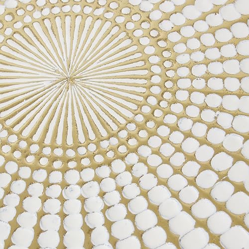 Miniatura 4 de Mesa Auxiliar Metal ESMALTADOBLANCODorado, Patas Negras, 16.1 x 19.7 in