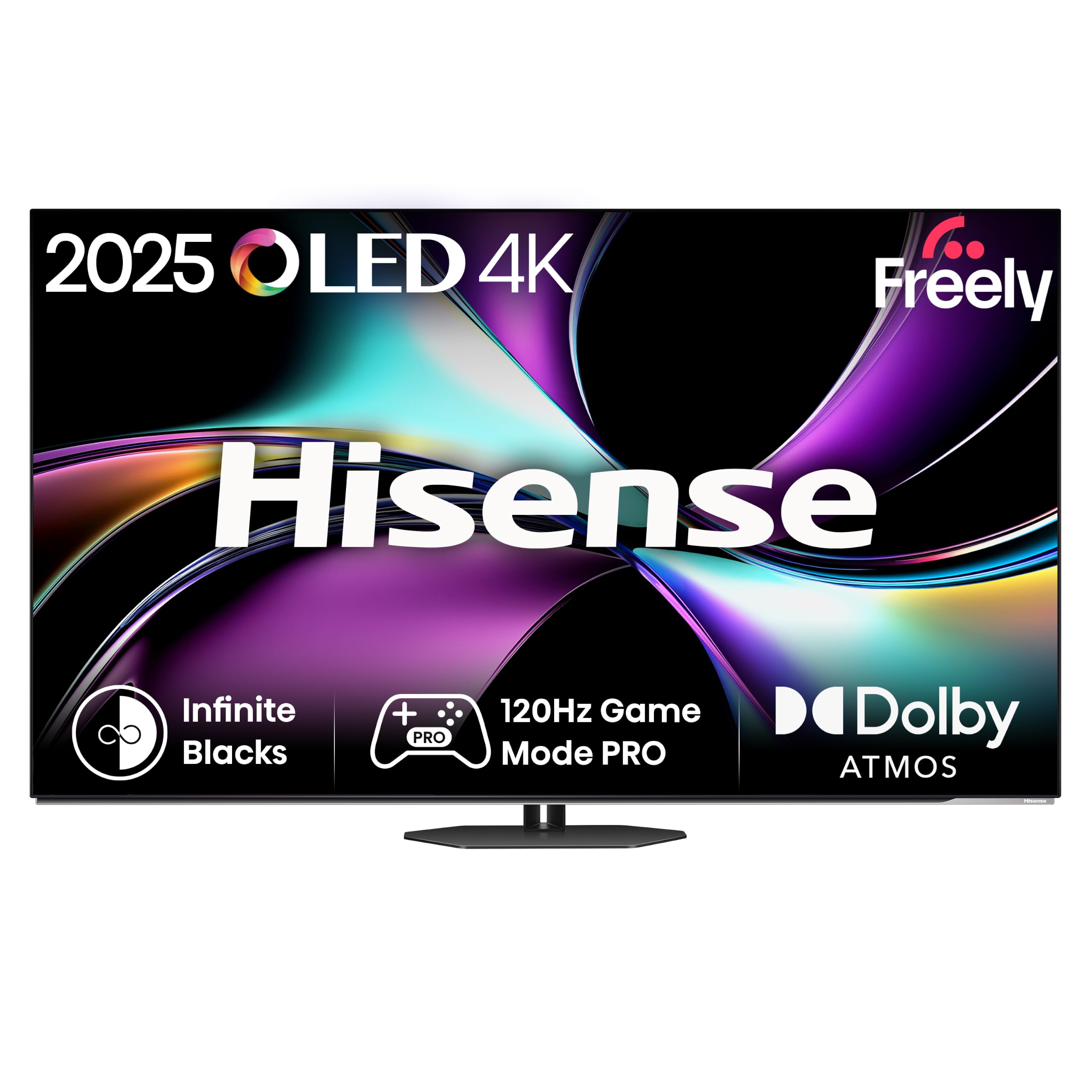 Hisense 55" A85q Oled 4K Smart Ai Tv With Freely - 55A85qtuk, Black,Silver/Grey