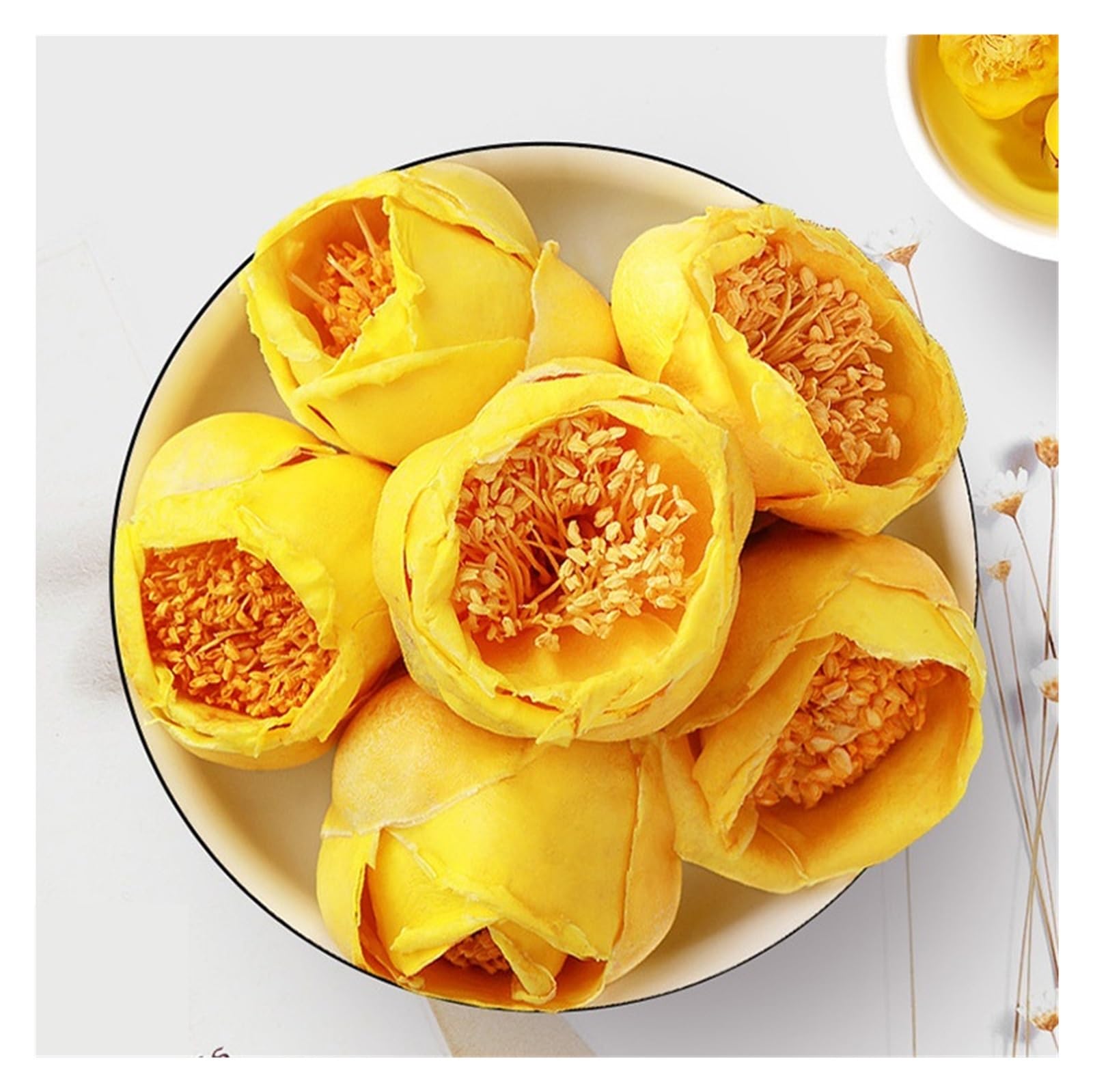 Złota Kamelia 50g, Cała liofilizowana/pieczona herbata kwiatowa, Do zaparzania jako ziołowa(3pcs)