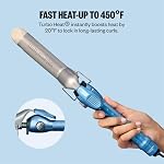 Babyliss Pro BABNT125S Professional Nano Titanium Spring Curling Iron, 1 1/4 Inches | Nano Titanium Sol-Gel barrel for shoulder-length to long hair, Classic Curls and Loose Waves, Blue/Silver, BNT125S