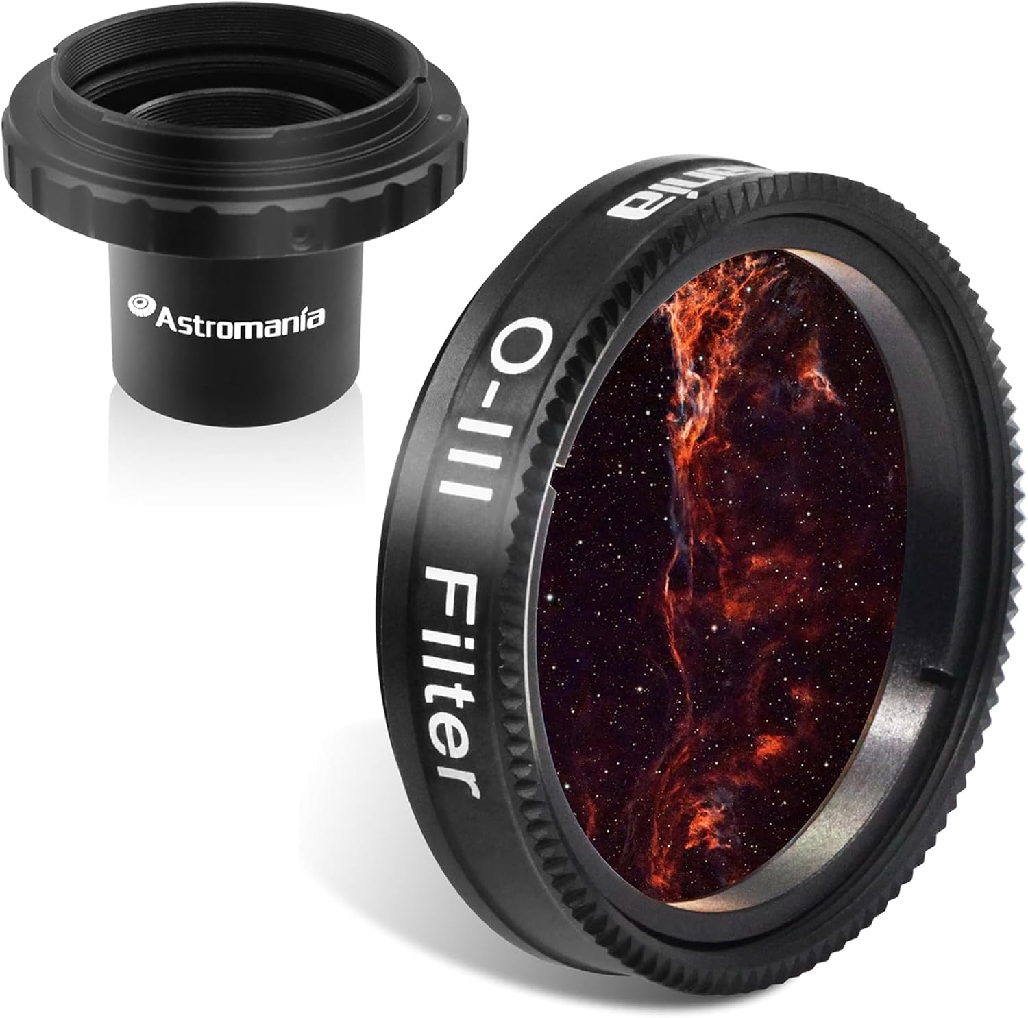 Astromania T-Ring Set for Nikon SLR/DSLR Cameras - Bundle with - 1.25" O-III Filter