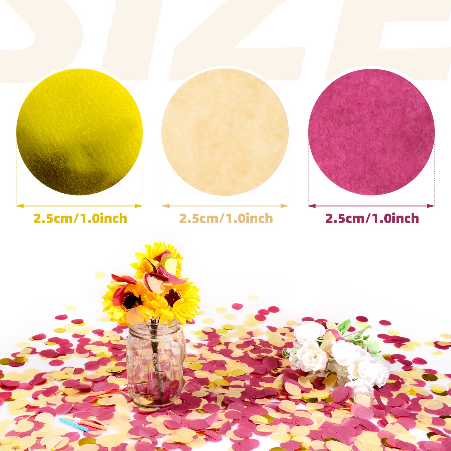Burgund Gold Tan Confetti, bordowy, złote dekoracje imprezowe zaręczynowe, bordowe dekoracje imprezowe, bordowe złoto dekoracje stołu urodzinowego