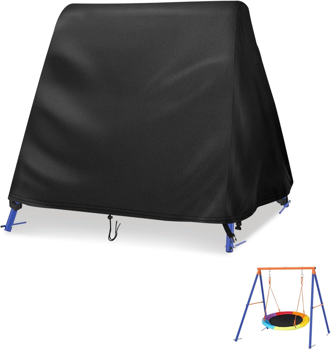 Outdoor Patio Swing Cover, A Frame Swing Cover Waterproof Full Coverage for Patio Poarch Swings Glider Cover-74"Lx55"Wx75"H