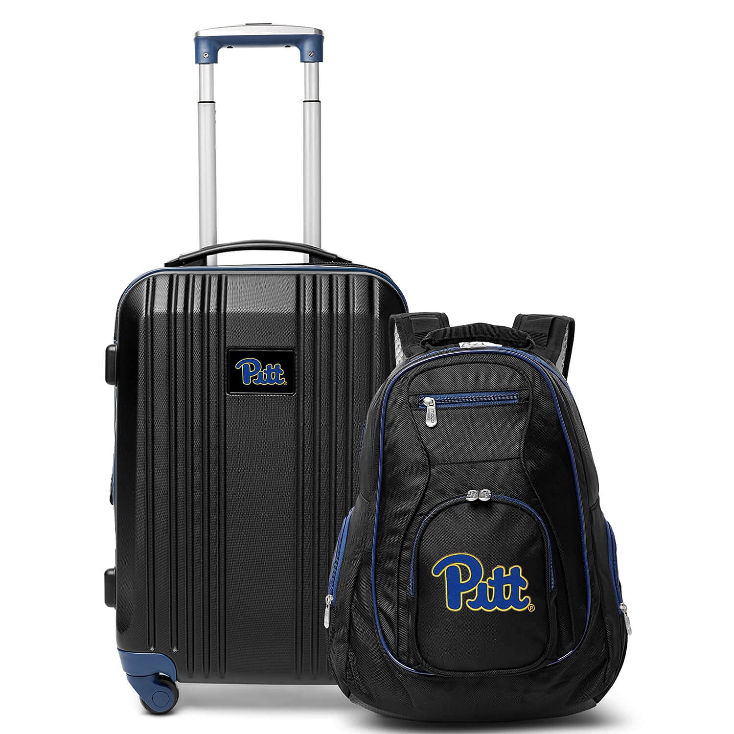 Denco University of Pittsburgh Panthers 2-Piece Luggage Set, Includes 21-inch Two-Tone Hardcase Spinner and 19
