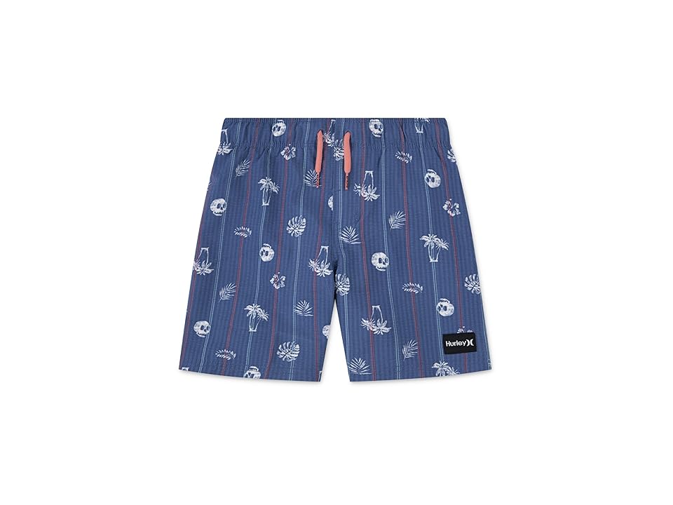 Hurley Kids Paradise Stripe Pull-On Swim Trunk (Little Kids) Boy's Swimwear Shoreline : 4 Little Kid, Polyester/Seersucker/Spandex