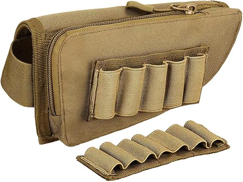 Buttstock - Soporte de carcasa táctica para escopeta, rifle, mejillas, bolsa de utilidad con doble cremallera de 2 vías