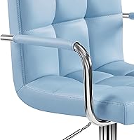 Vista 17 de Yaheetech - 4 taburetes de bar ajustables para mostrador de cocina, taburetes de bar/mostrador, silla de comedor giratoria hidráulica de piel Marrón