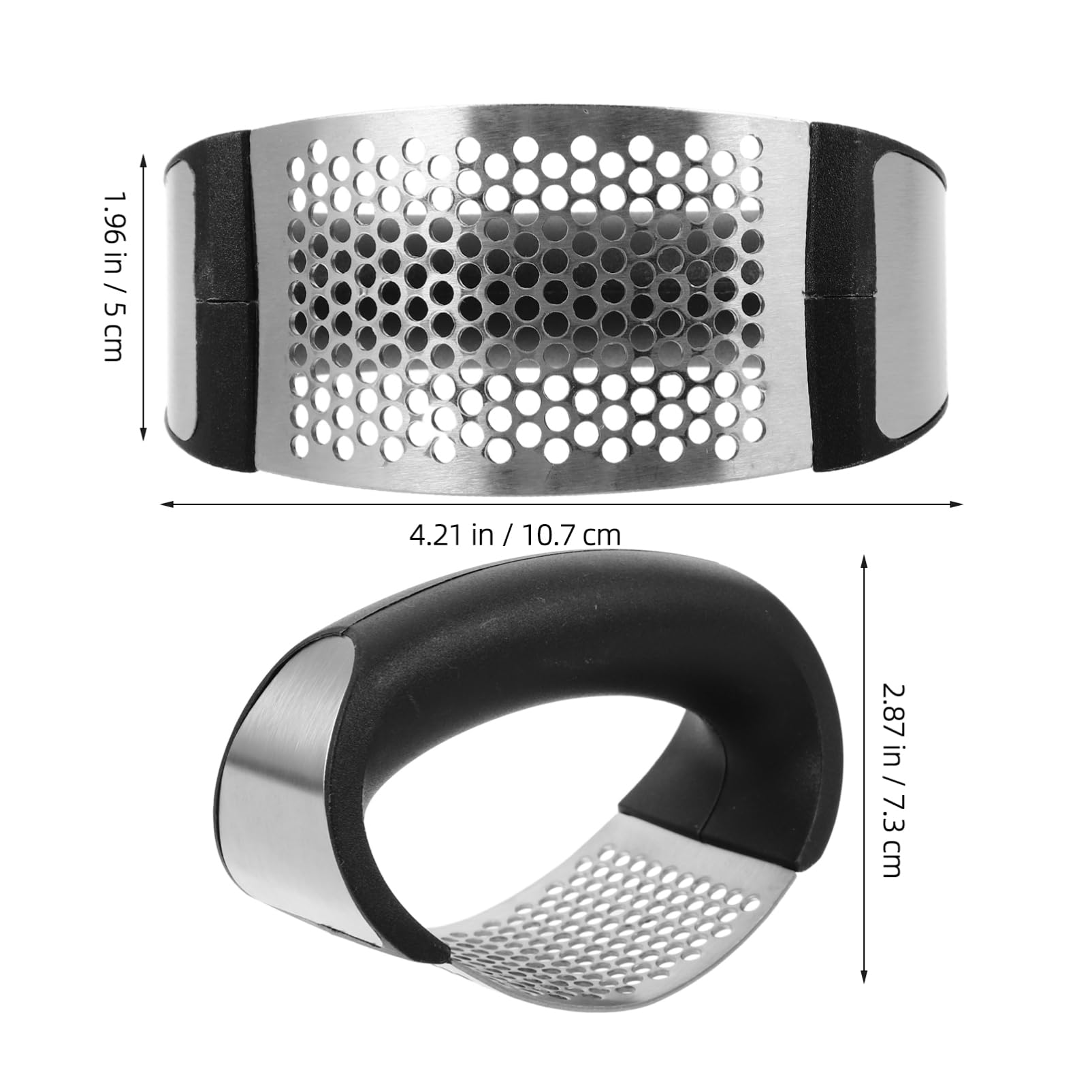 FELTECHELECTR Garlic Crusher Stainless Steel Manual Mincer Tool for Easy Garlic Pressing Kitchen Ergonomic Design Comfortable Grip Convenient for Family Use