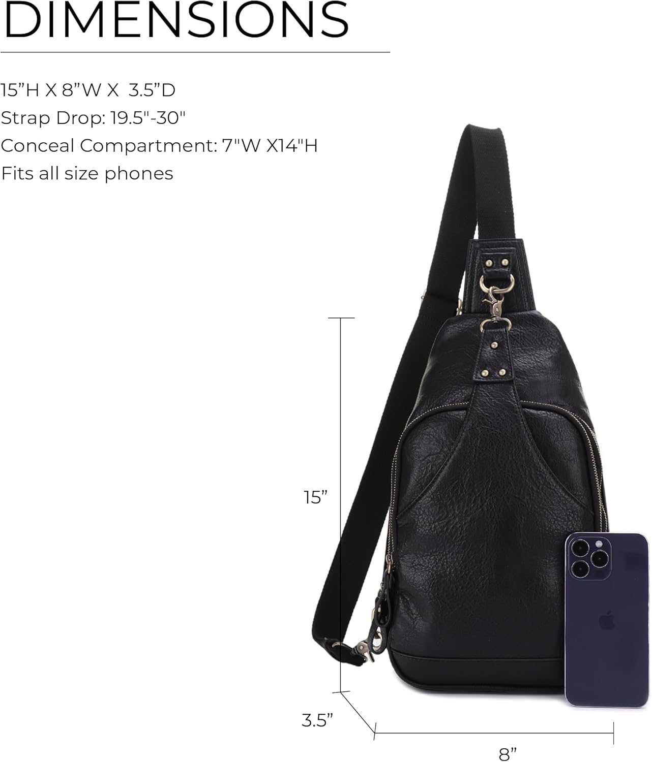 JESSIE & JAMES Brooke Unisex Concealed Carry Sling Bag Crossbody Backpack Purse - Image 5