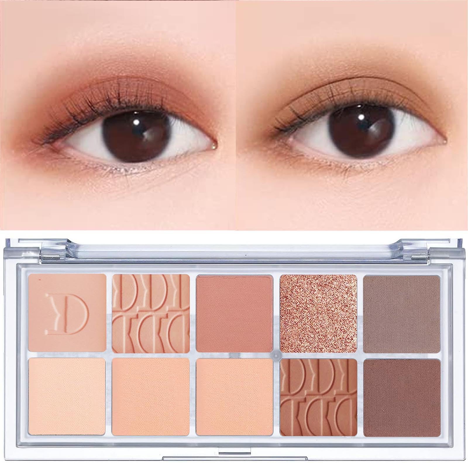 10 Colors Eyeshadow Palette Eye Makeup Blendable - Matte Shimmer Glitter Eye Shadow Brown Gold Pink Neutral Nude,High Pigment Long Lasting Naturing-Looking (11#)