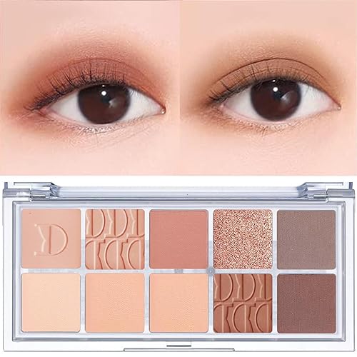 TWLBXMG Paleta de sombra de ojos, sombra de ojos con purpurina mate, ultra mezclable, aspecto natural, alto pigmento, impermeable, marrón neutro,