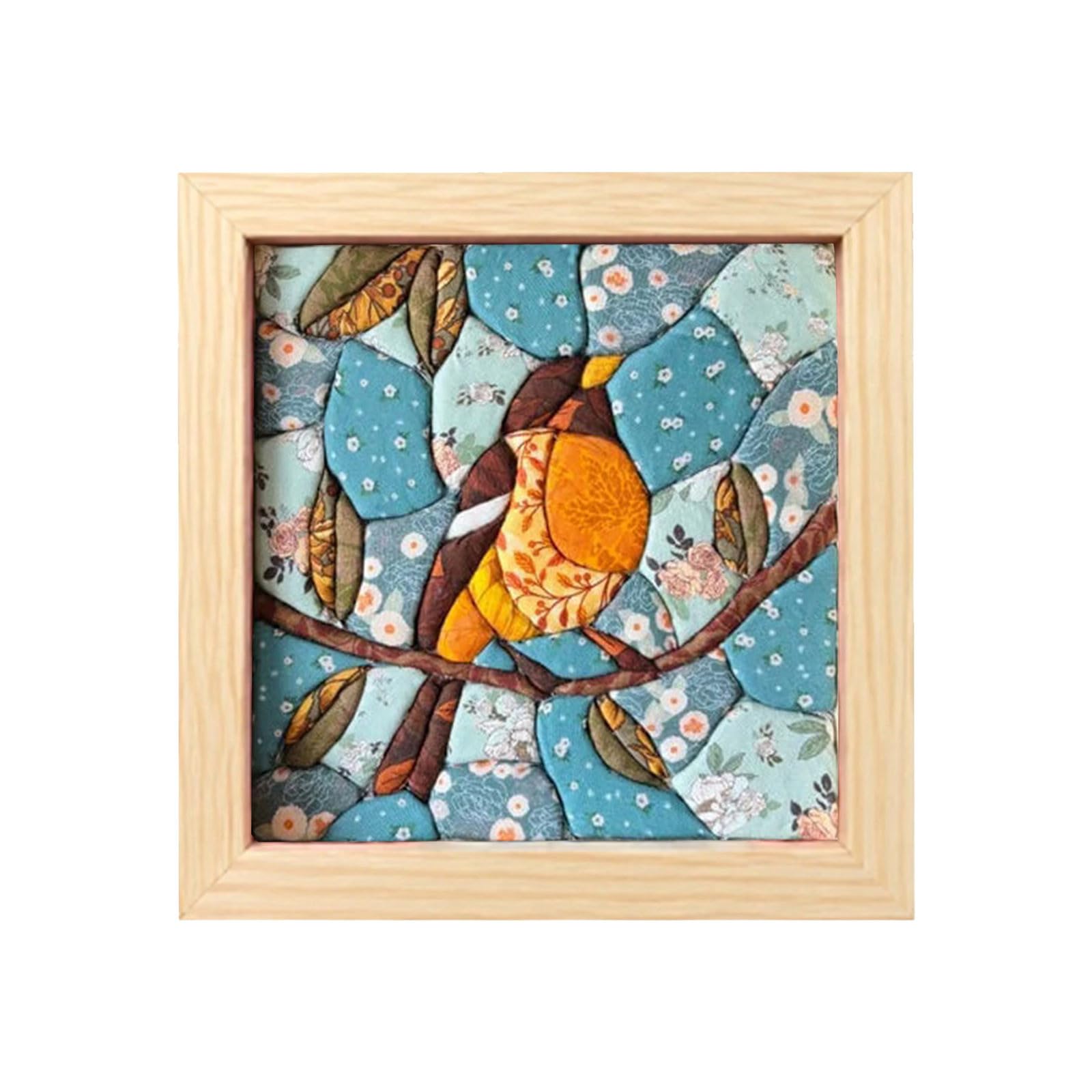 Mosaic Kits for Adults, Kintsugi Japanese Fabric Art Kit Quilt Design Wall Mosaic Craft No Sewing with Frame & Tools Fabric Art Craft Kits Gift for Housewarming