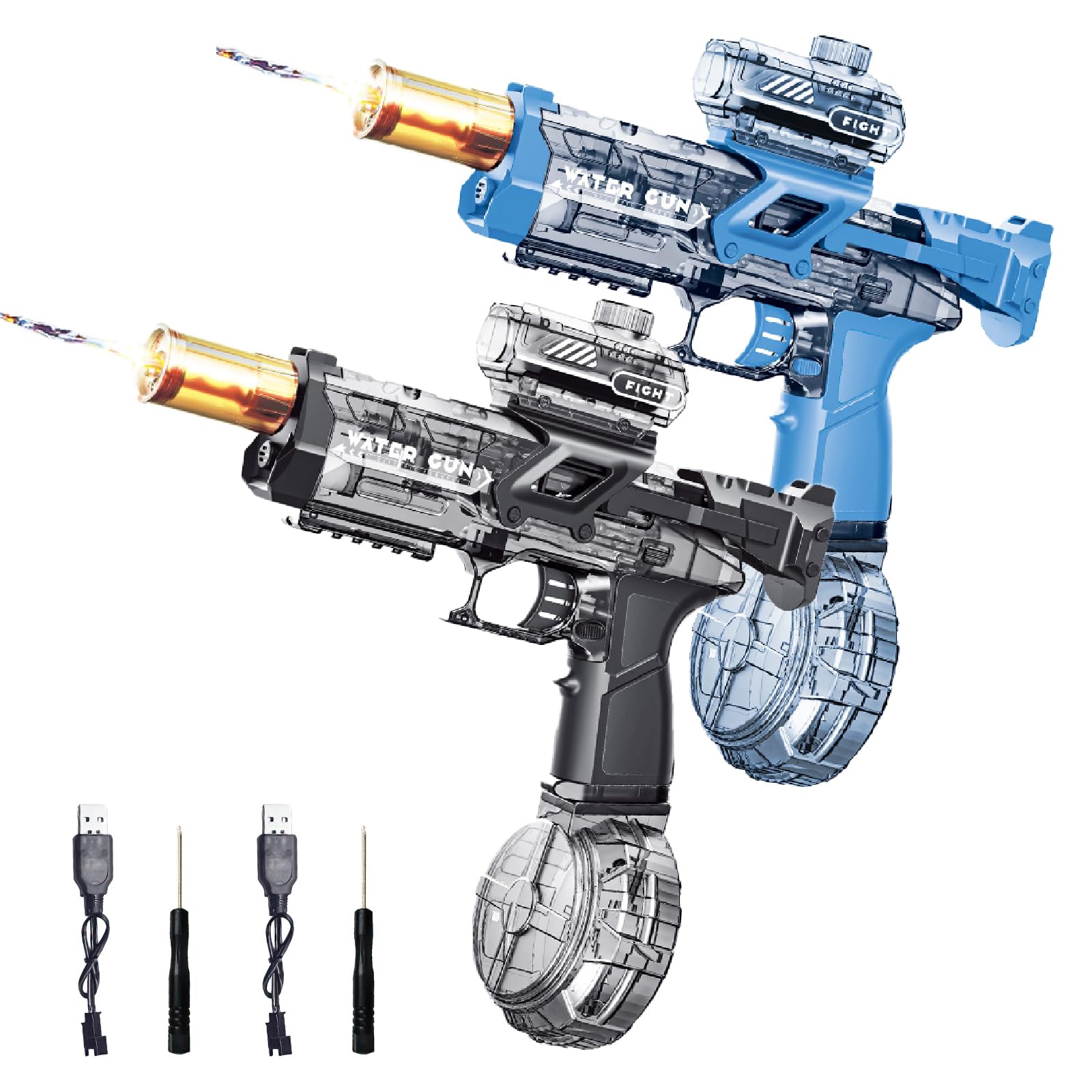 Electric Water Gun for Kids Adults,2025 New Electric Water Pistol with Automatic Water Absorption, Range 7-9M, Automatic Water Gun Pistol Toys for Pool Party Beach Outdoor (C-blue+black)