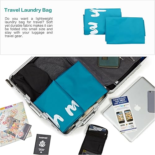 Miniatura 6 de HOMEST Bolsa de viaje XL Wash Me, organizador de ropa sucia, lo suficientemente grande como para contener 4 cargas de ropa, fácil de colocar en una