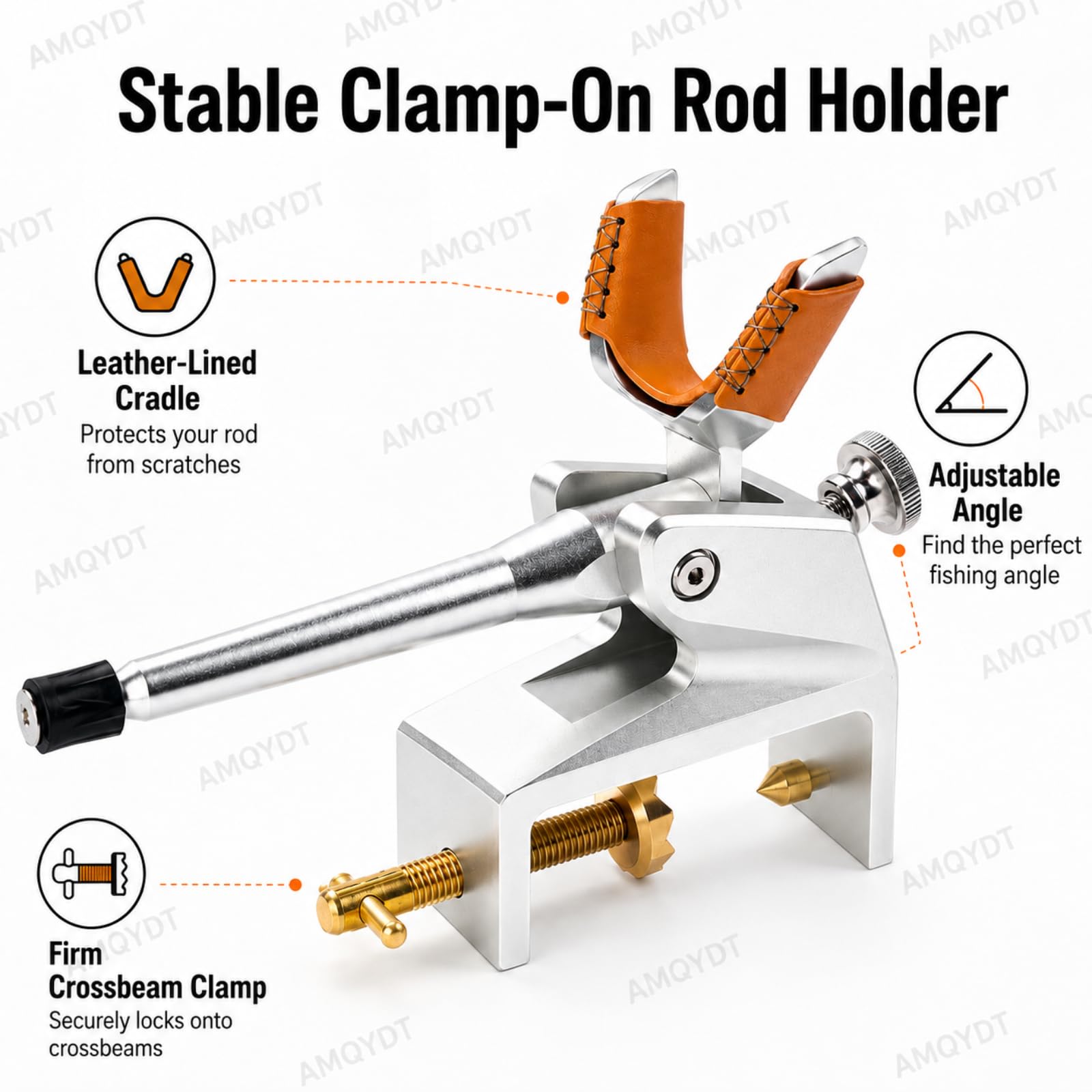 Soporte para Cañas De Pescar De Aleación De Aluminio con Abrazadera, Soporte Multiusos para Pesca En Puente con ángulo Ajustable A Mano para Pesca En Muelle
