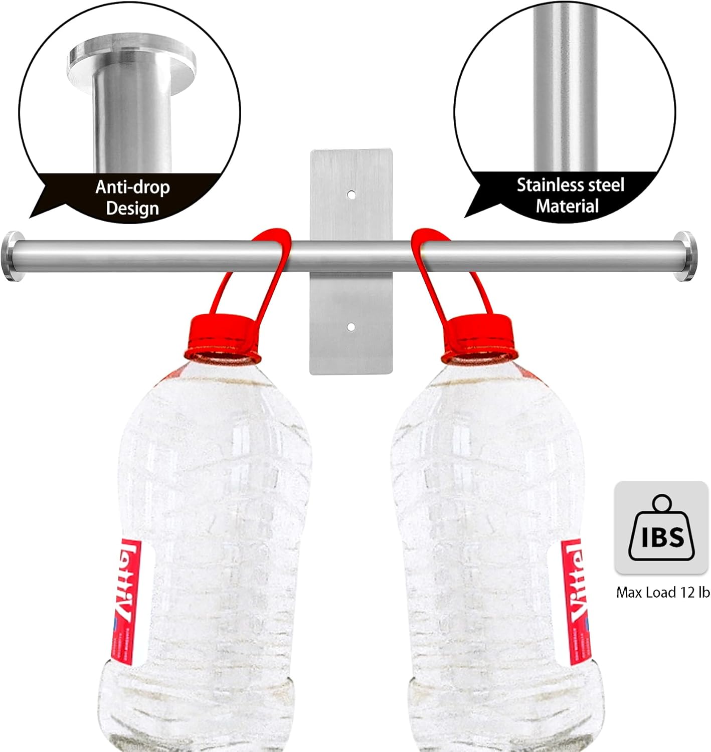 Double Roll Toilet Paper Holder, OBODING, Adhesive or Drilling Stainless Steel Toilet Paper Holder Wall Mount for Bathroom (Silver)