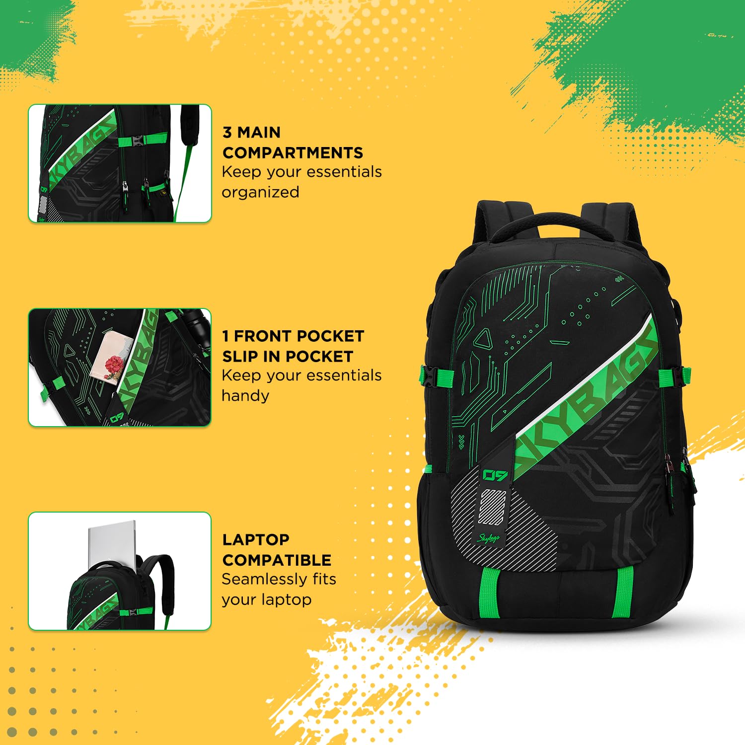 Skybags Vesper Spacious 40L Laptop Backpack (15.6"), 3 Compartments — Amazon image 3