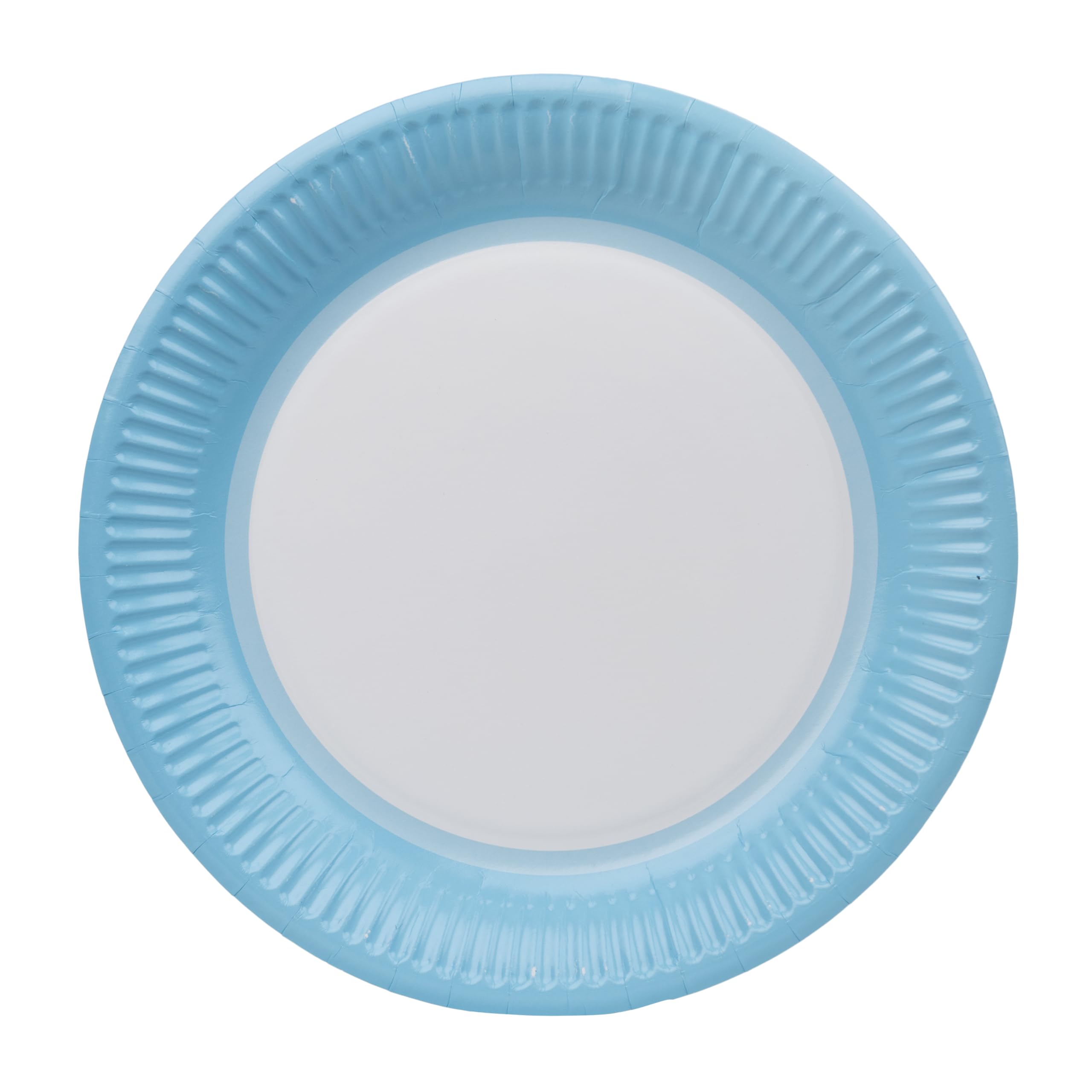 8 x Blue Paper Party Plates for Birthday, Solid Colour Disposable Round Dishes,BBQs, Picnic, Kids Birthday Bay Shower Supplies 23cm 9inch