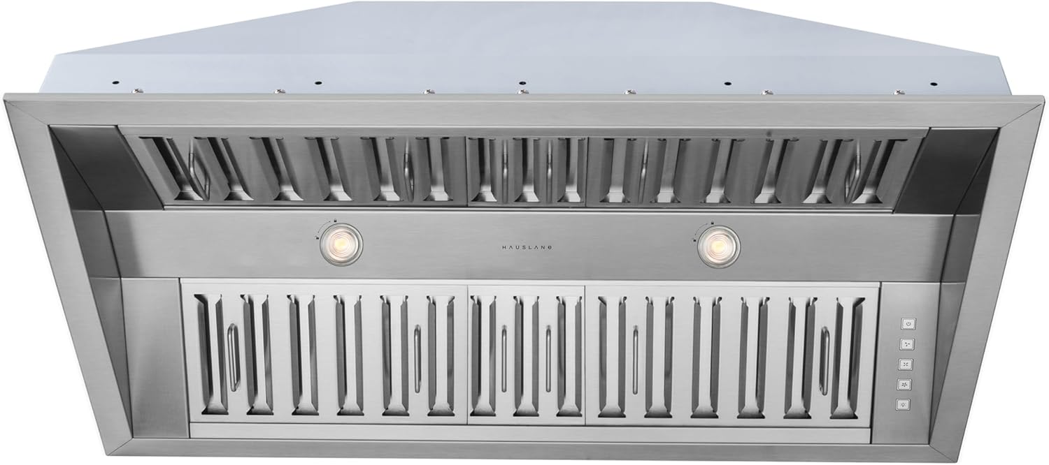 Hauslane Range Hood Insert 40 Inch Pro-Style - Stainless Steel Built-In Vent with 800 CFM Suction, Quiet Operation, LED Lights, 3-Speed Fan, 21" Deep, Ducted/Ductless Convertible for Insert Mount