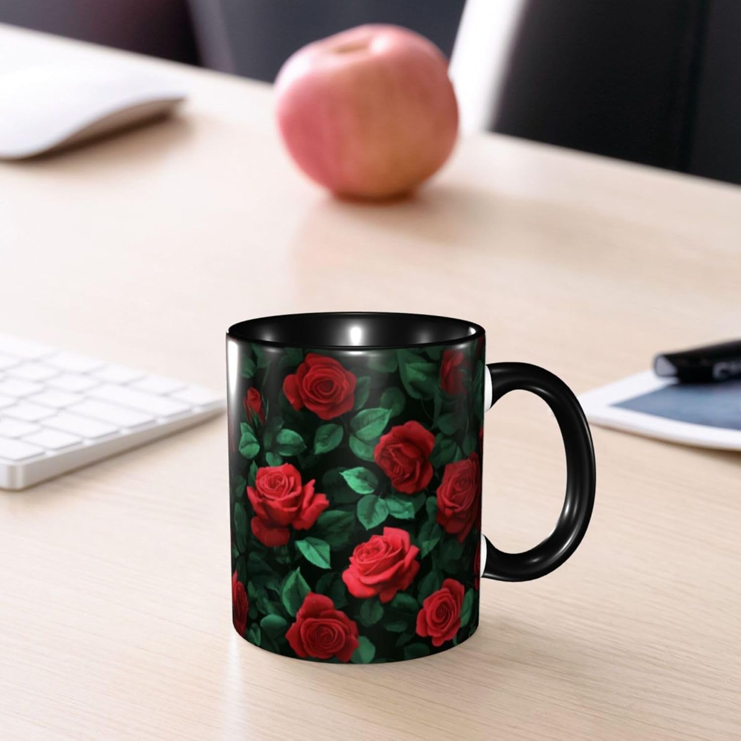 Rose Coffee Mug 11OZ Funny Mugs Ceramic Tea Cup with Handle Novelty Gifts for Women for Home Office Travel - Image 6