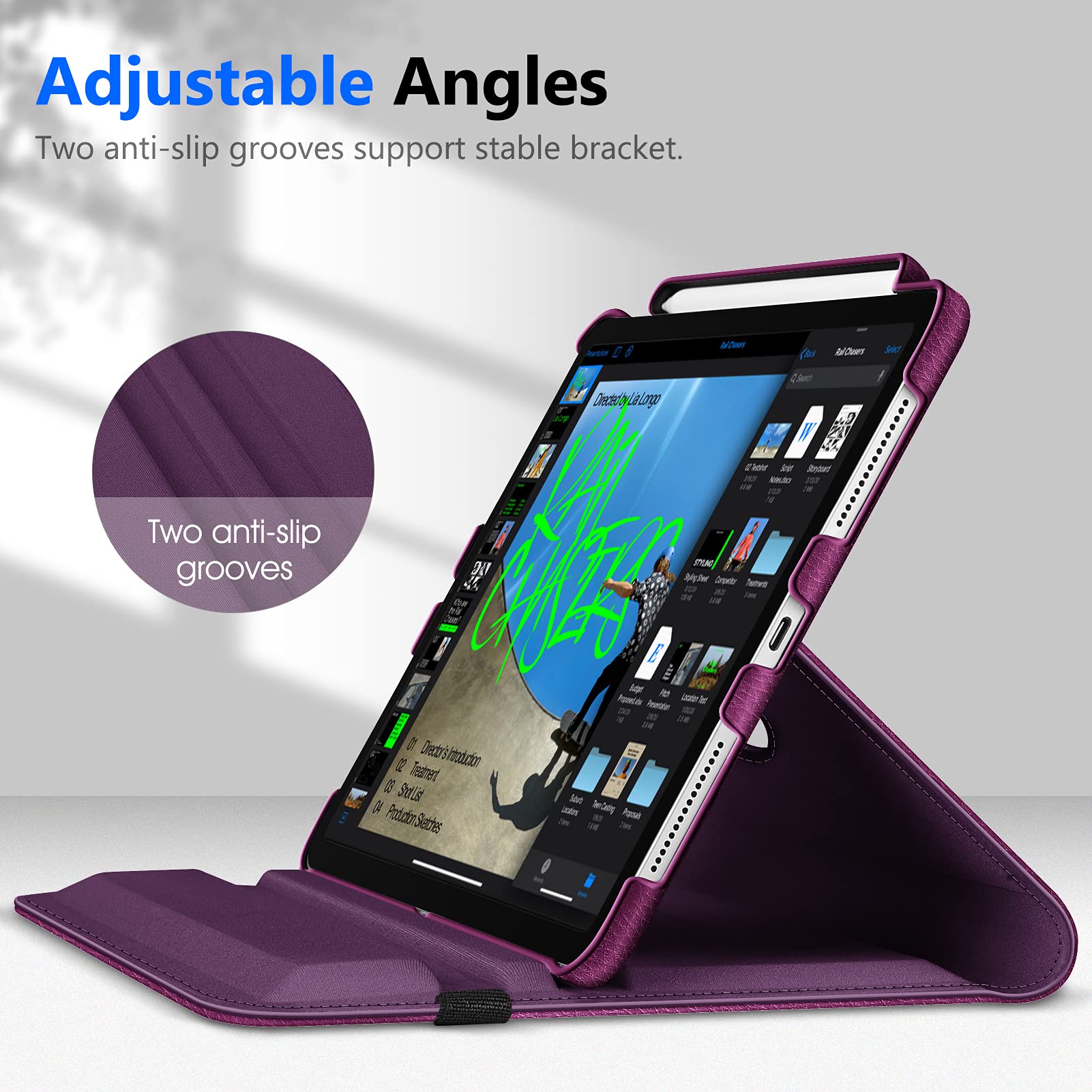 FINTIE Funda giratoria Compatible con iPad Pro de 11 Pulgadas (2022/2021/2020/2018, 4ª/3ª/2ª/1ª generación), Funda giratoria de 360 Grados con Soporte para lápices, Encendido y Apagado automático