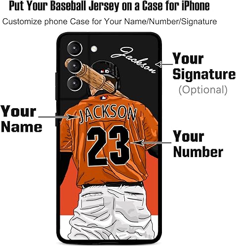 Miniatura 2 de Funda de béisbol personalizada con nombre y número para Samsung Galaxy S22 S23 S21+ S20 Ultre S21 FE S10 S8 S9 Plus, silicona líquida con protección