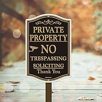 Vista 7 de Letrero grande de propiedad privada No Trespassing de 12 x 18 pulgadas, de aluminio reflectante sin óxido, resistente a la decoloración, protección