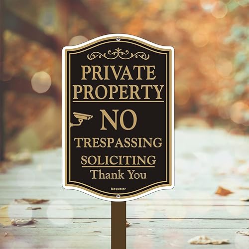 Miniatura 7 de Letrero grande de propiedad privada No Trespassing de 12 x 18 pulgadas, de aluminio reflectante sin óxido, resistente a la decoloración, protección