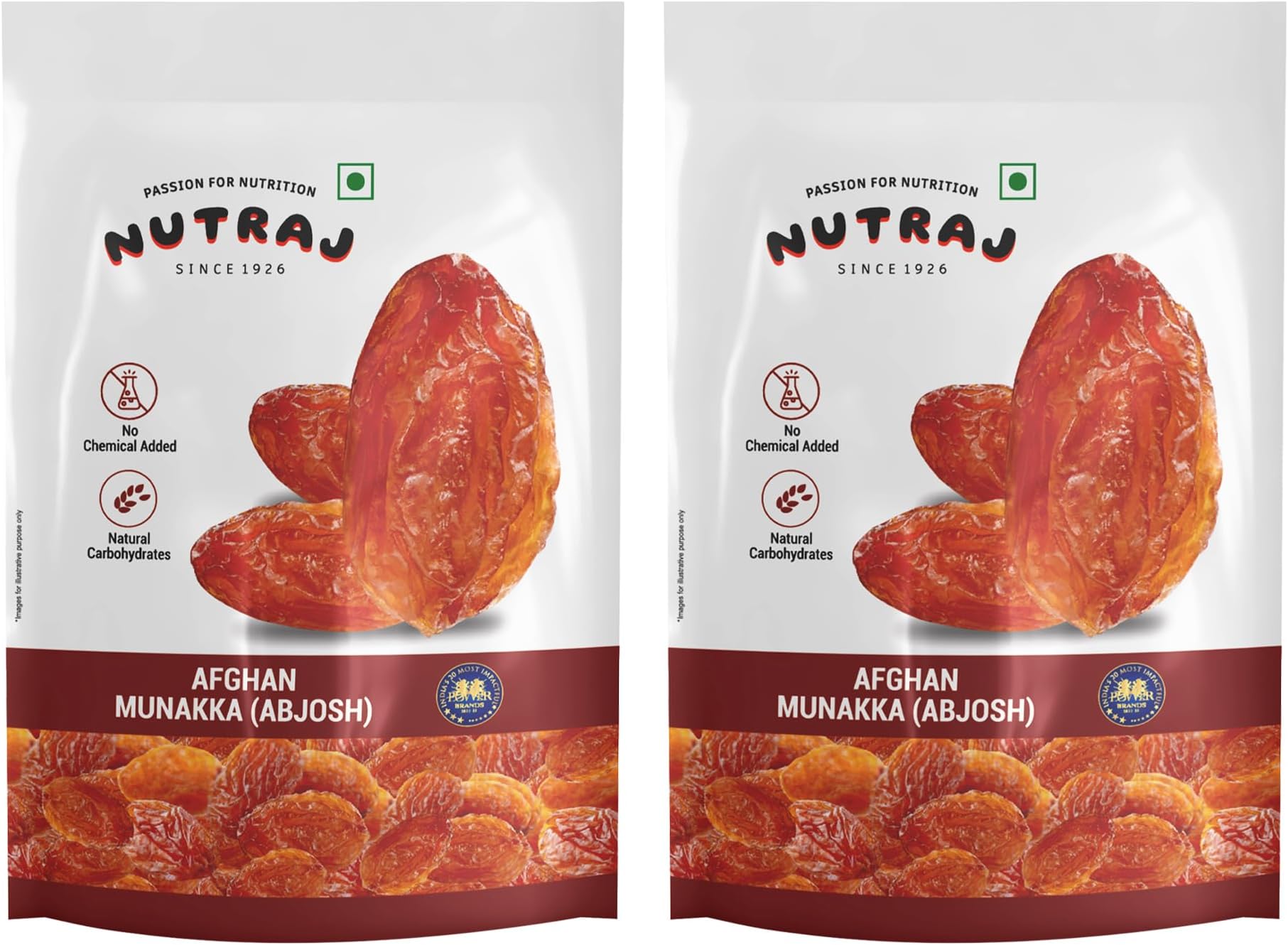 Afghan Munakka 400 Gram (200 Gram x 2) Pouch | Abjosh Raisin | Dry Fruits and Nuts | Grocery Items.