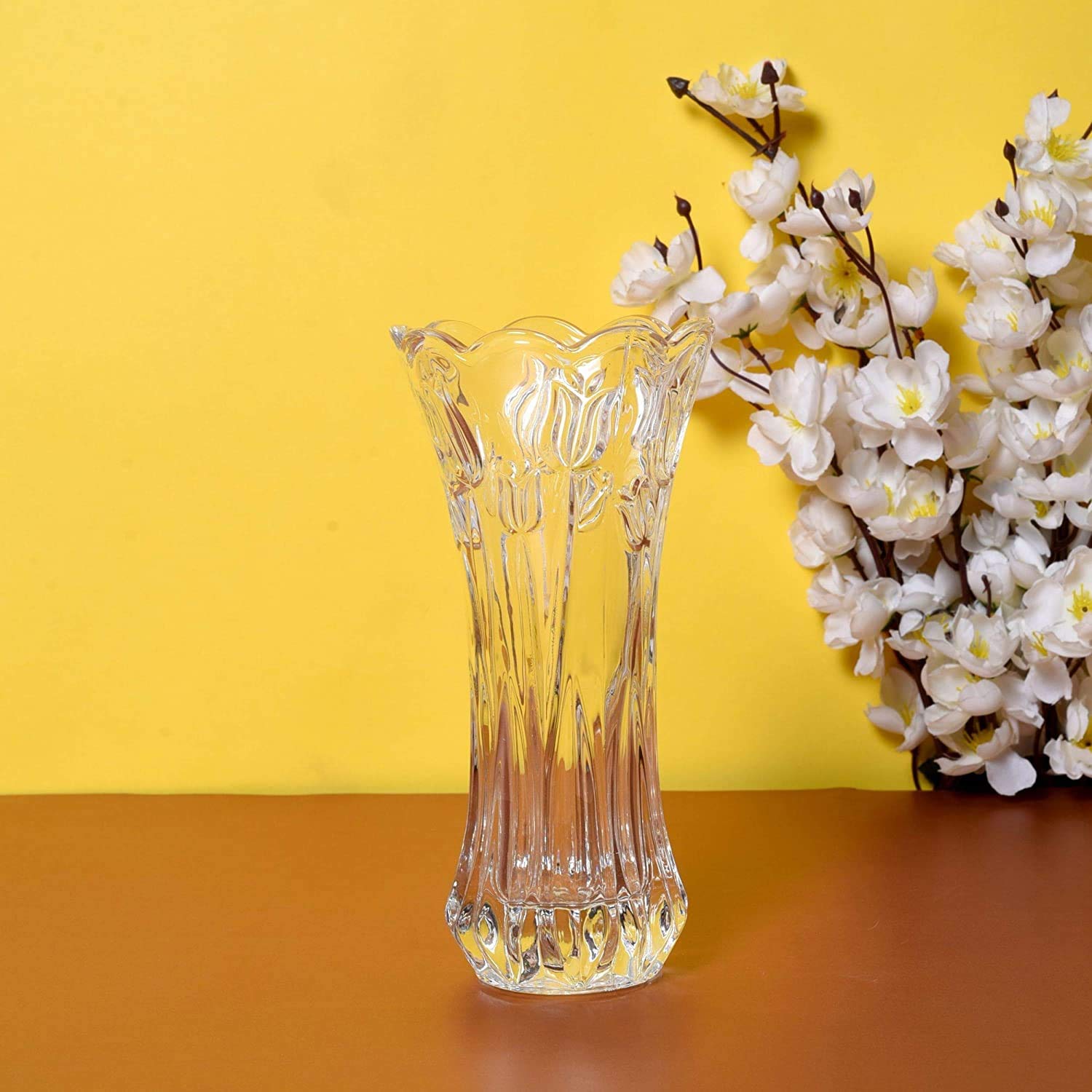 Buy Shreeji Crystal Flower Vase Glass Pots for Home Decor and Flower Vase for Living Room Pack