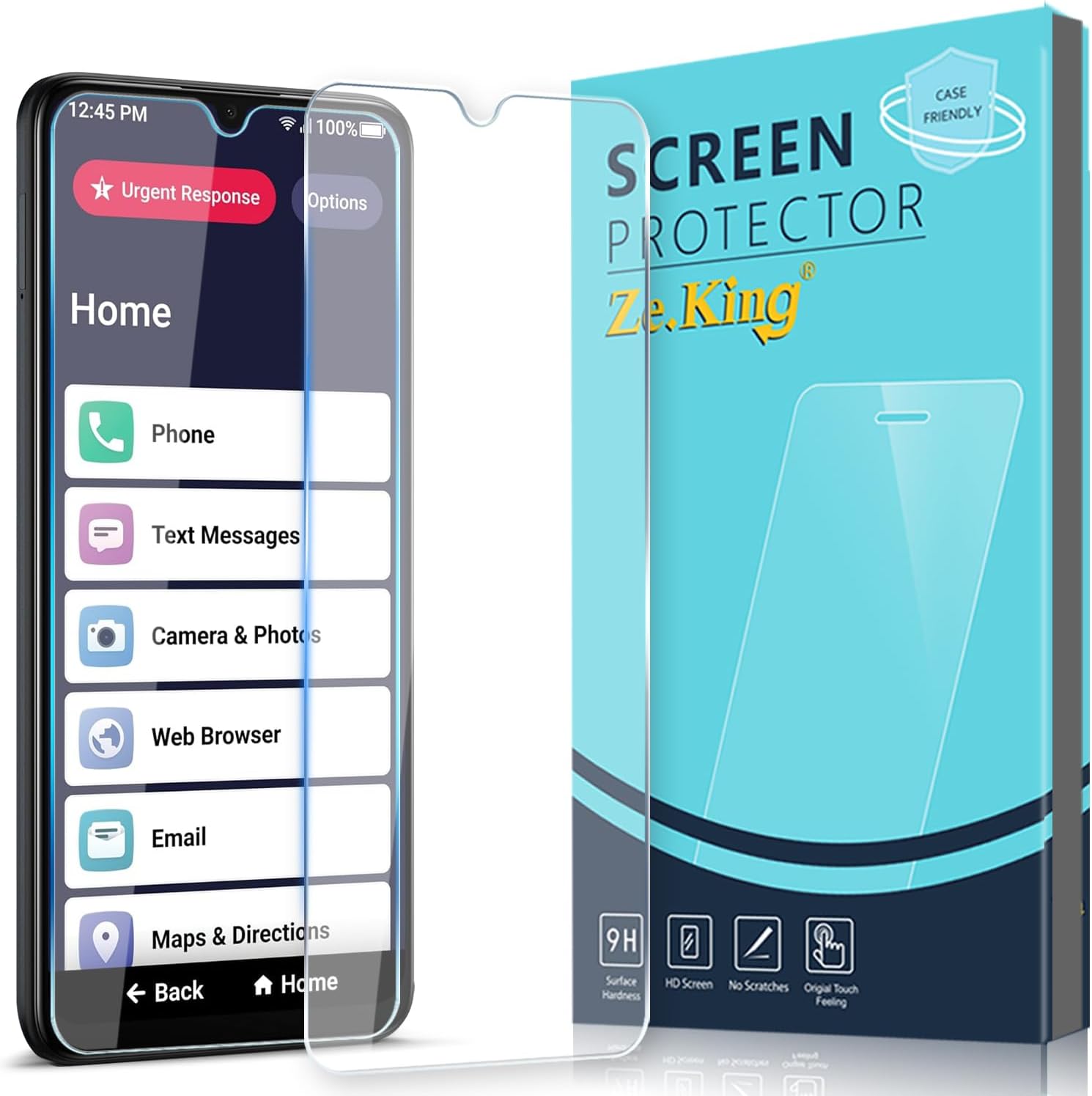 [3 Pack for Lively Smart 4/ Jitterbug Phones Smart4 Smartphone Tempered Glass Screen Protector, 9H Hardness [HD Clarity] Case Friendly Anti-scratch, Bubble Free