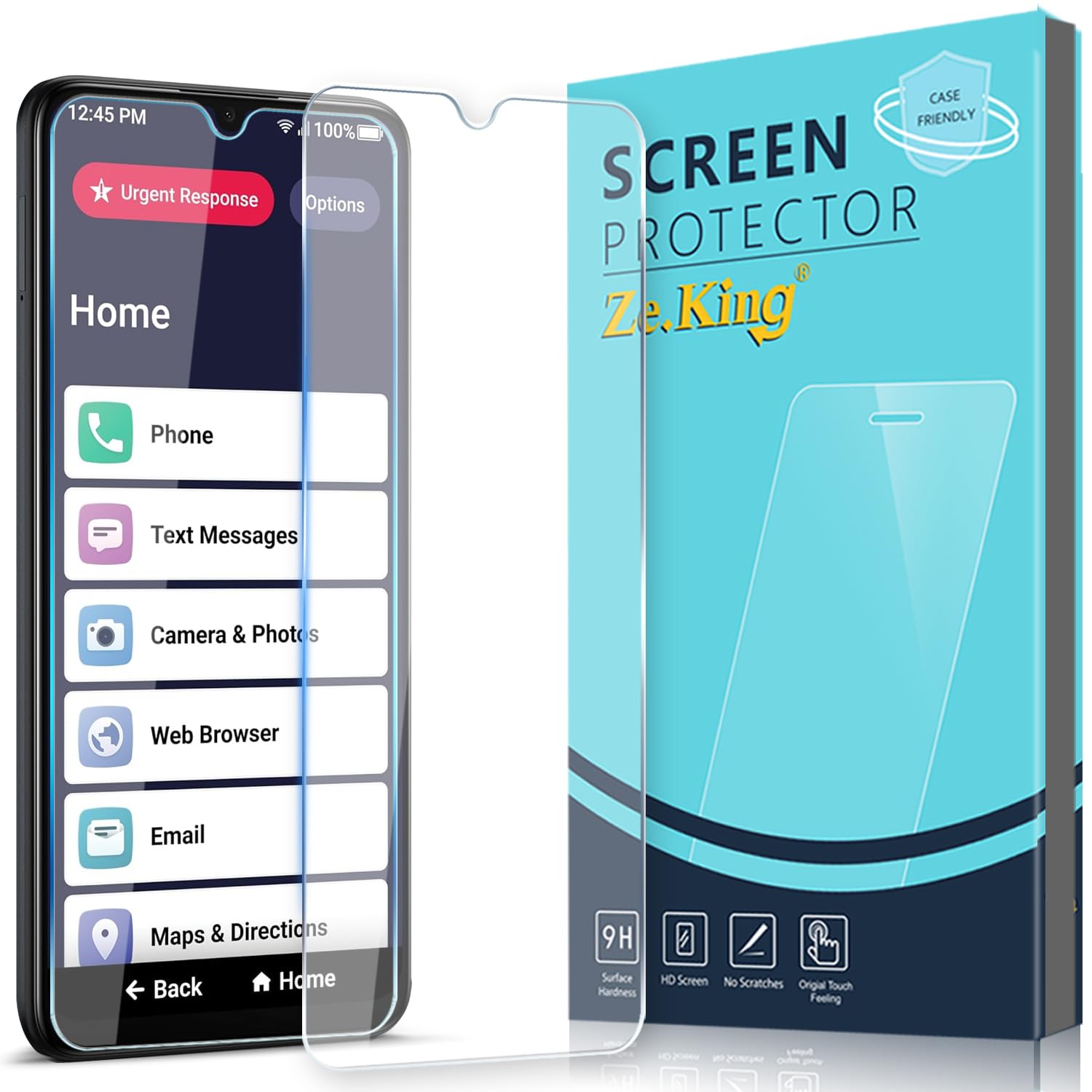 [3 Pack for Lively Smart 4/ Jitterbug Phones Smart4 Smartphone Tempered Glass Screen Protector, 9H Hardness [HD Clarity] Case Friendly Anti-scratch, Bubble Free