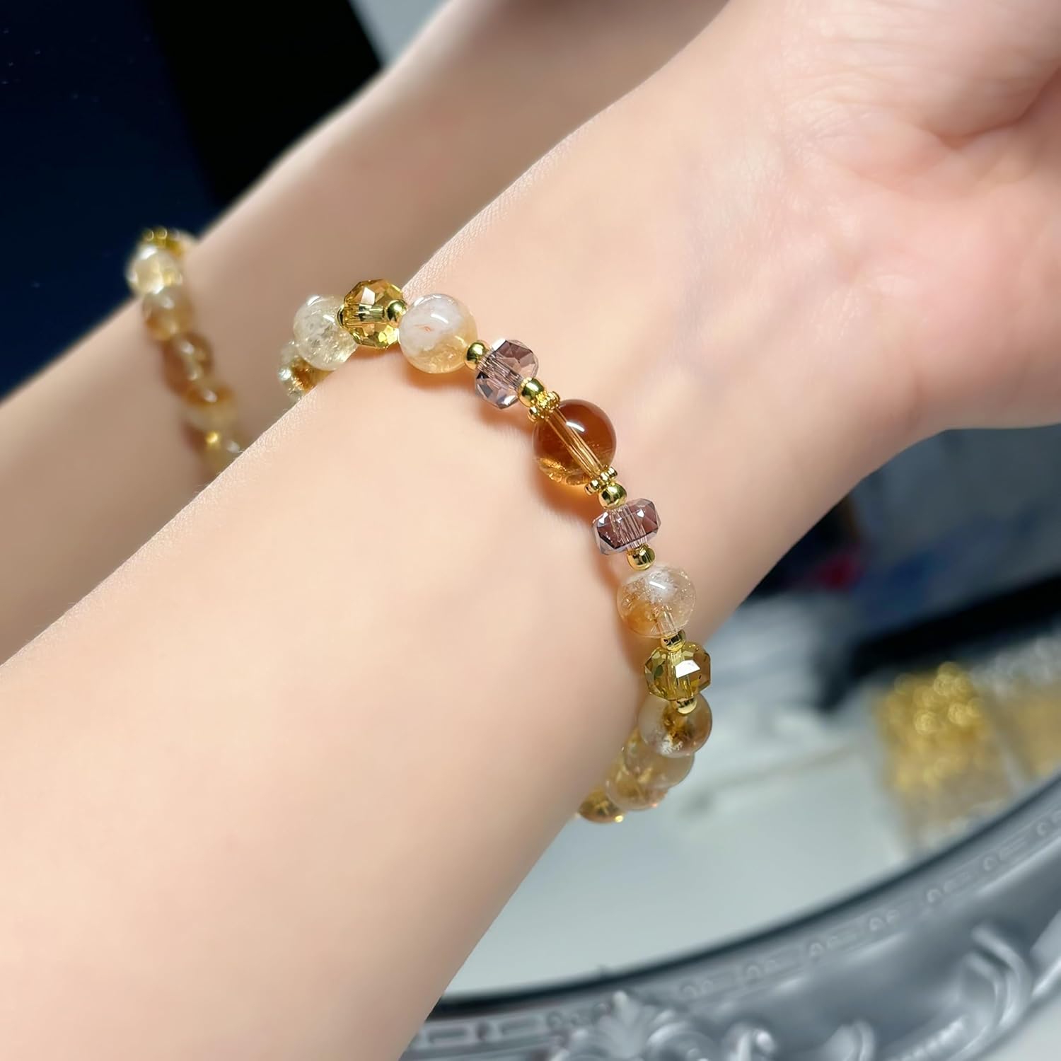 Beaded Bracelets for Women, Healing Crystal Bracelet, Natural Gemstones Anxiety Stress Relief, Energy Gifts, Handmade - Image 4