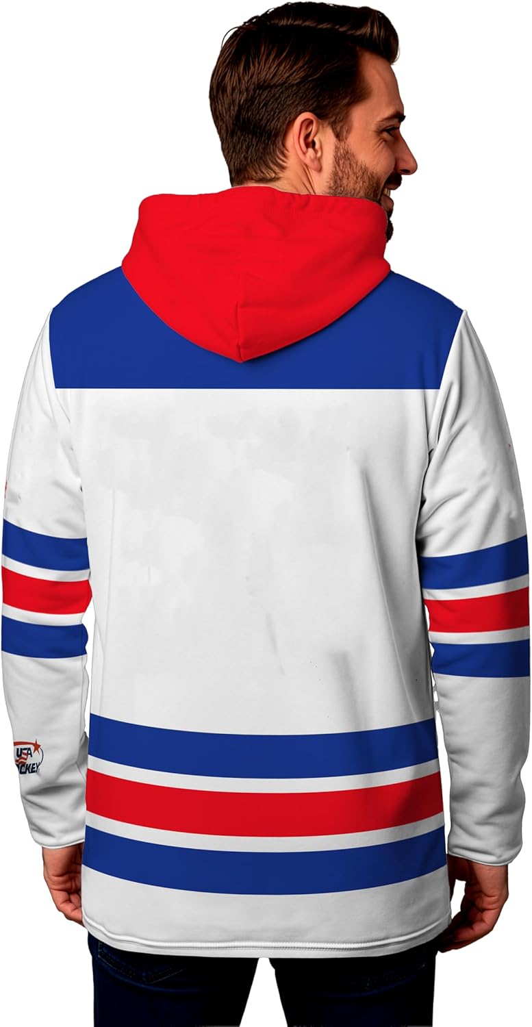 US Hockey Shield 2026 Replica Jersey Hoodie, White - Youth - Image 2