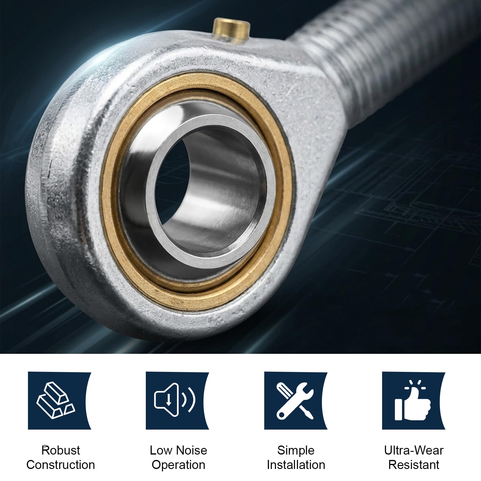MDEOOSKY Lot de 2 roulements d'extrémité de tige POS12 avec écrous à blocage, alésage de 12 mm, filetage droit M12 x 1,75, joint pré-lubrifié pour machines et automatisation